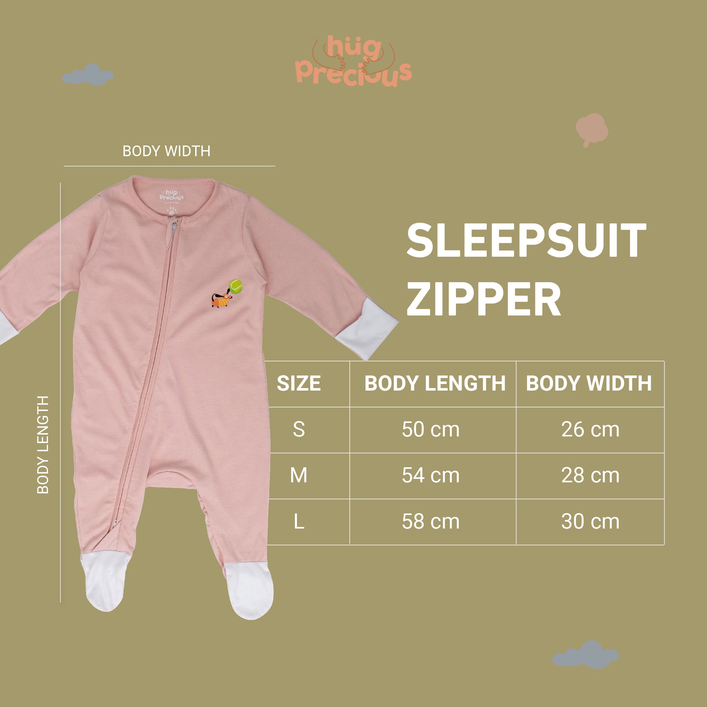 Sleepsuit Zipper PENNY THE TECKLE Bamboo