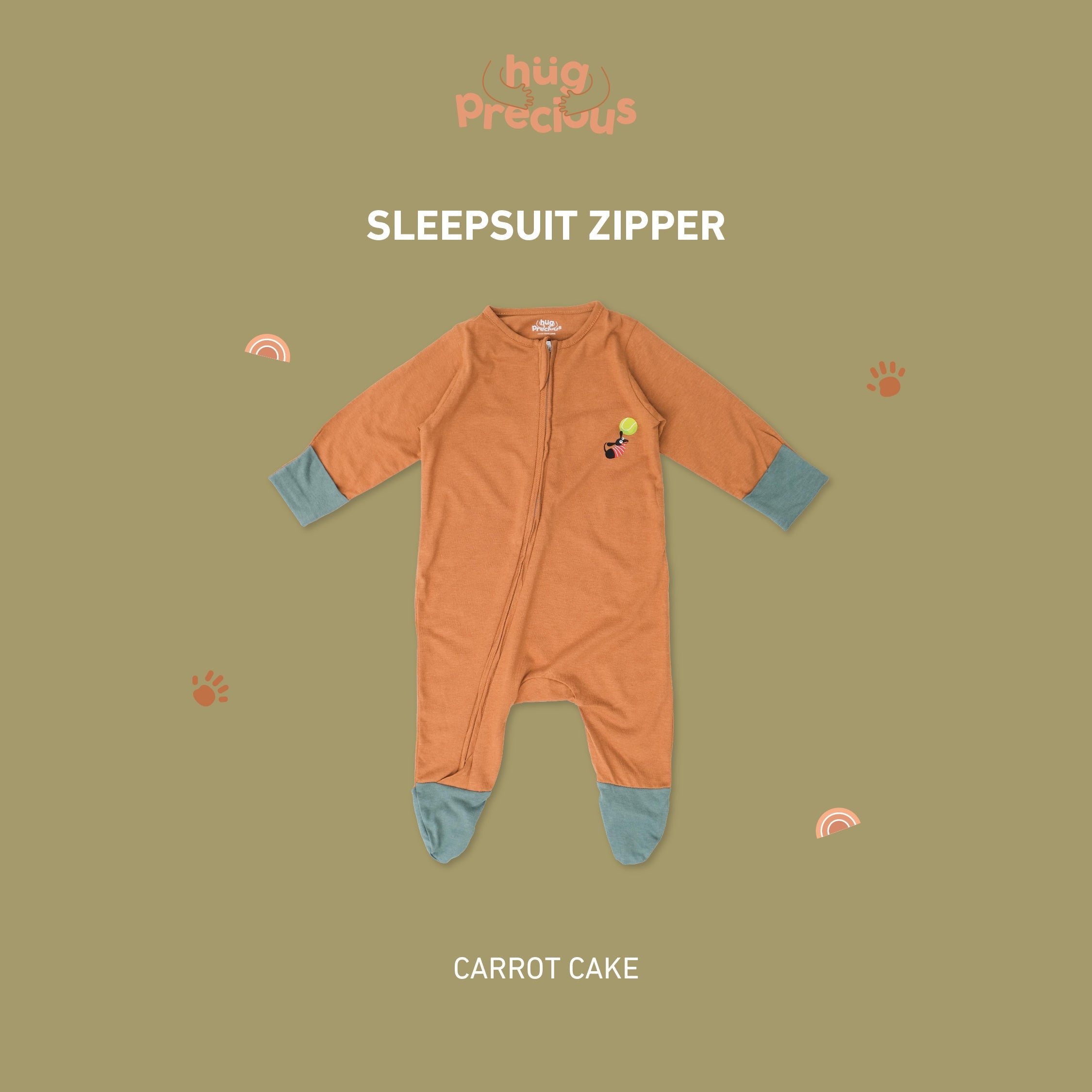 Sleepsuit Zipper PENNY THE TECKLE Bamboo