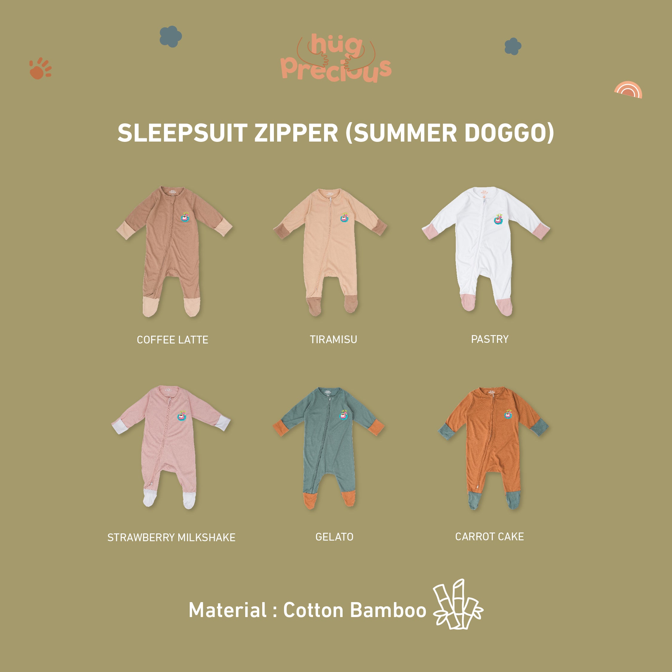 Sleepsuit Zipper SUMMER DOGGO Bamboo