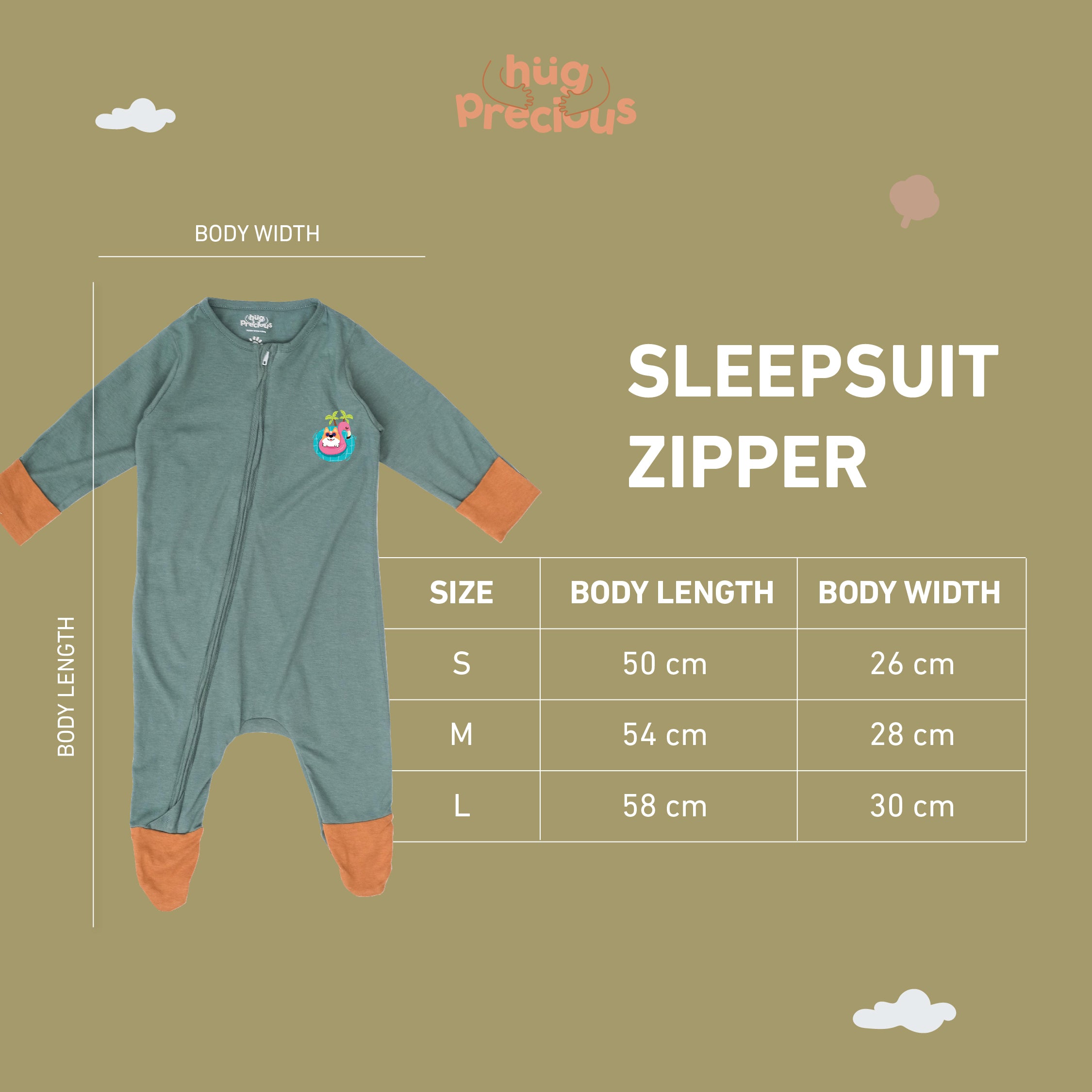 Sleepsuit Zipper SUMMER DOGGO Bamboo