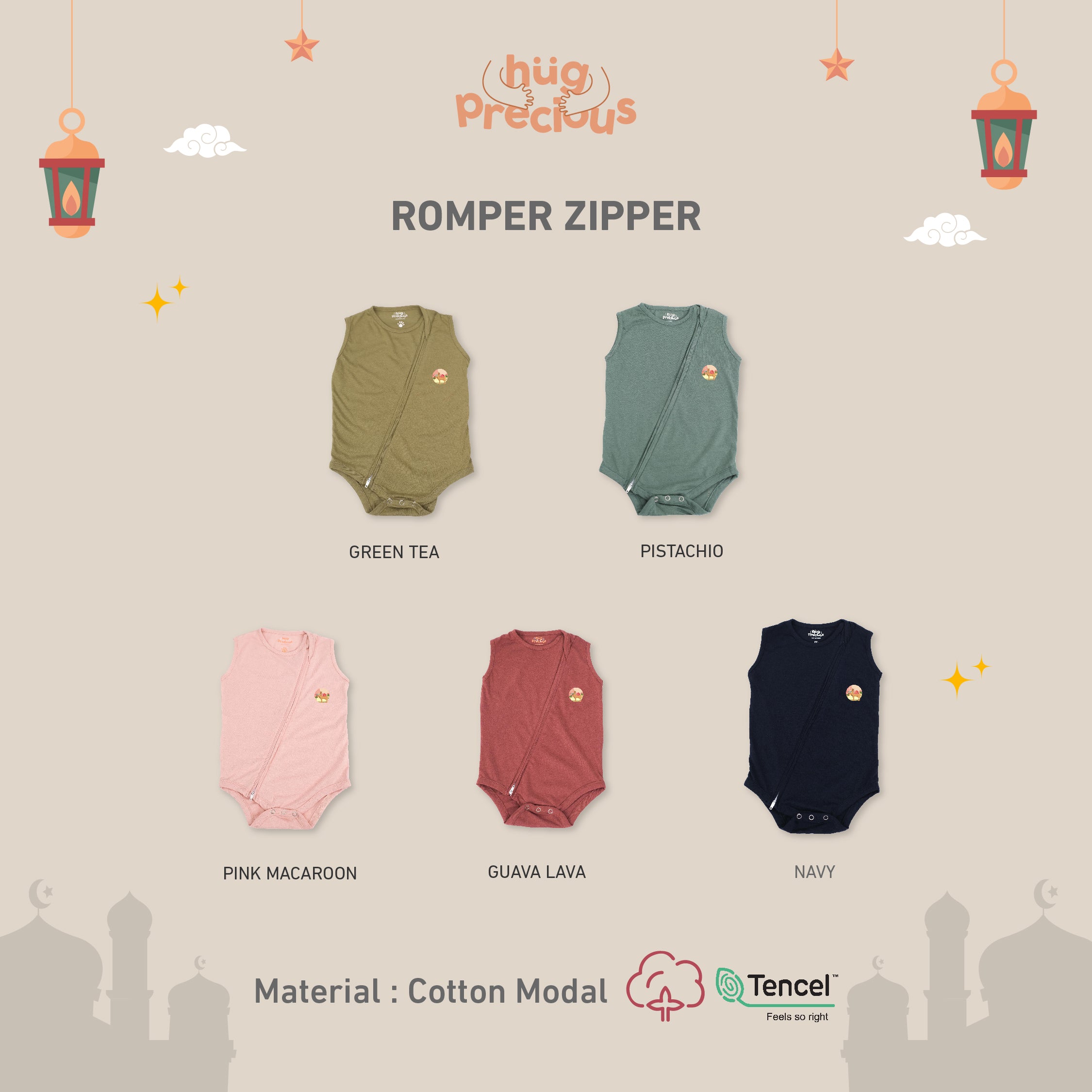 Romper Zipper SAHARA THE CAMEL Modal