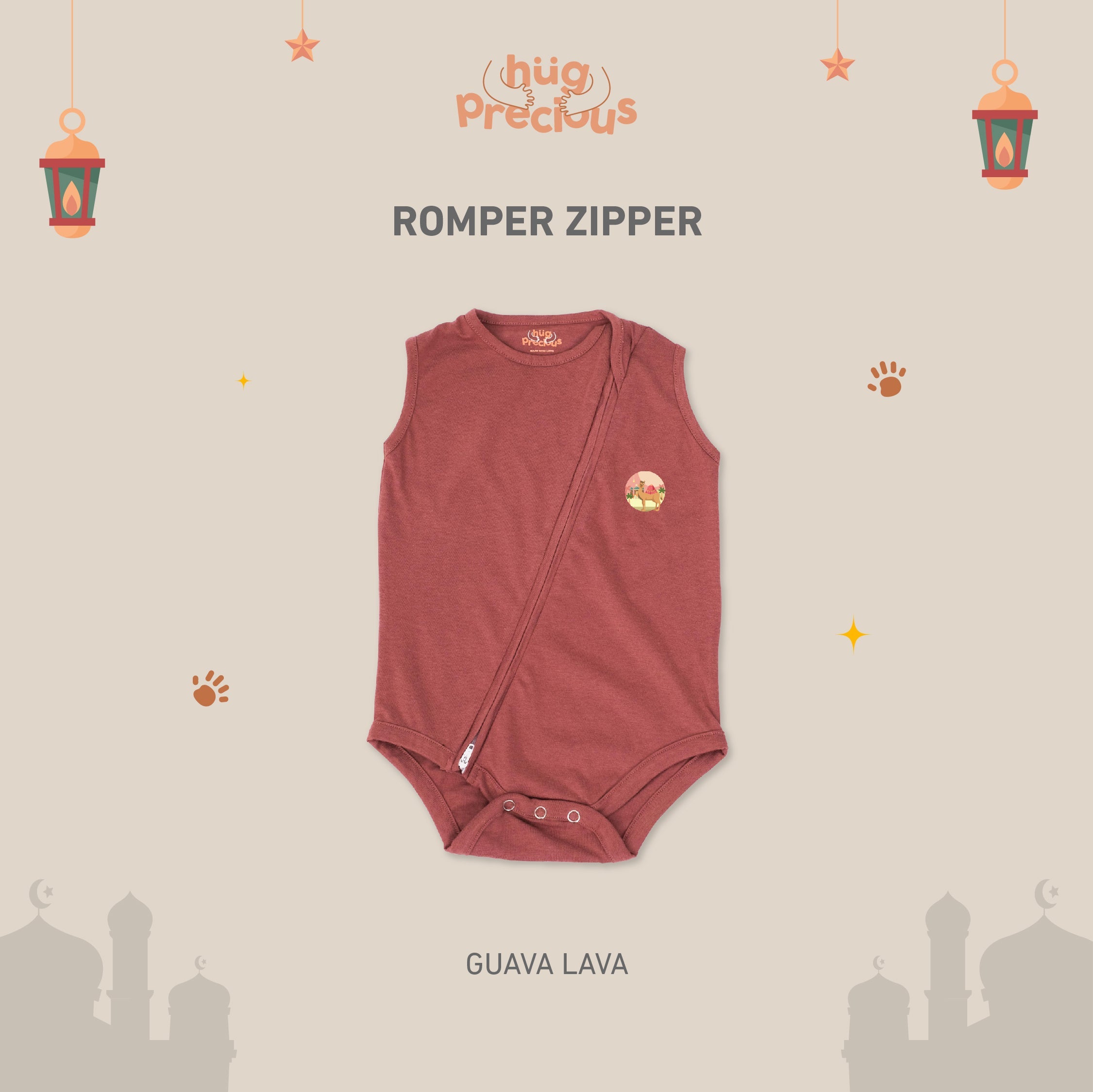 Romper Zipper SAHARA THE CAMEL Modal