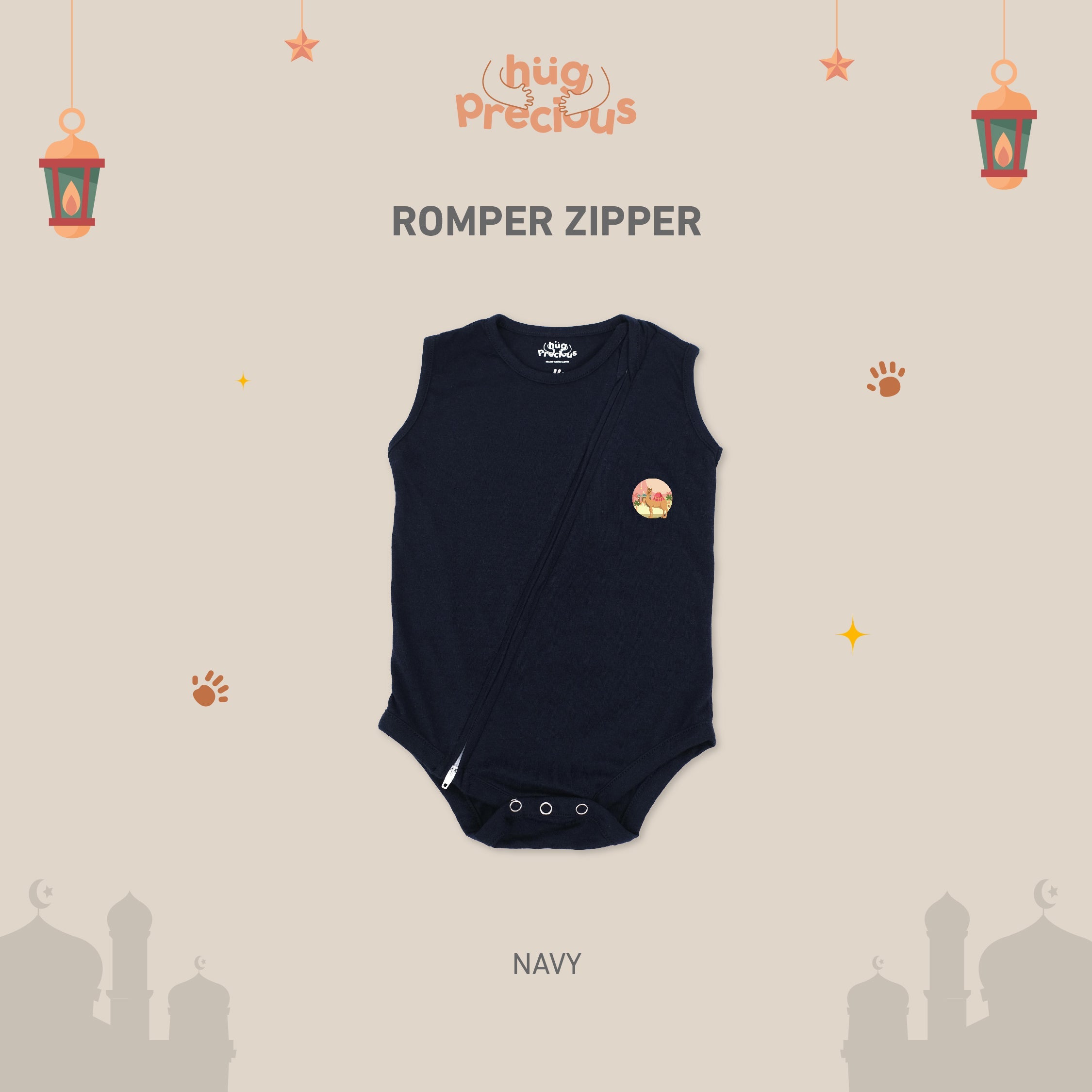 Romper Zipper SAHARA THE CAMEL Modal