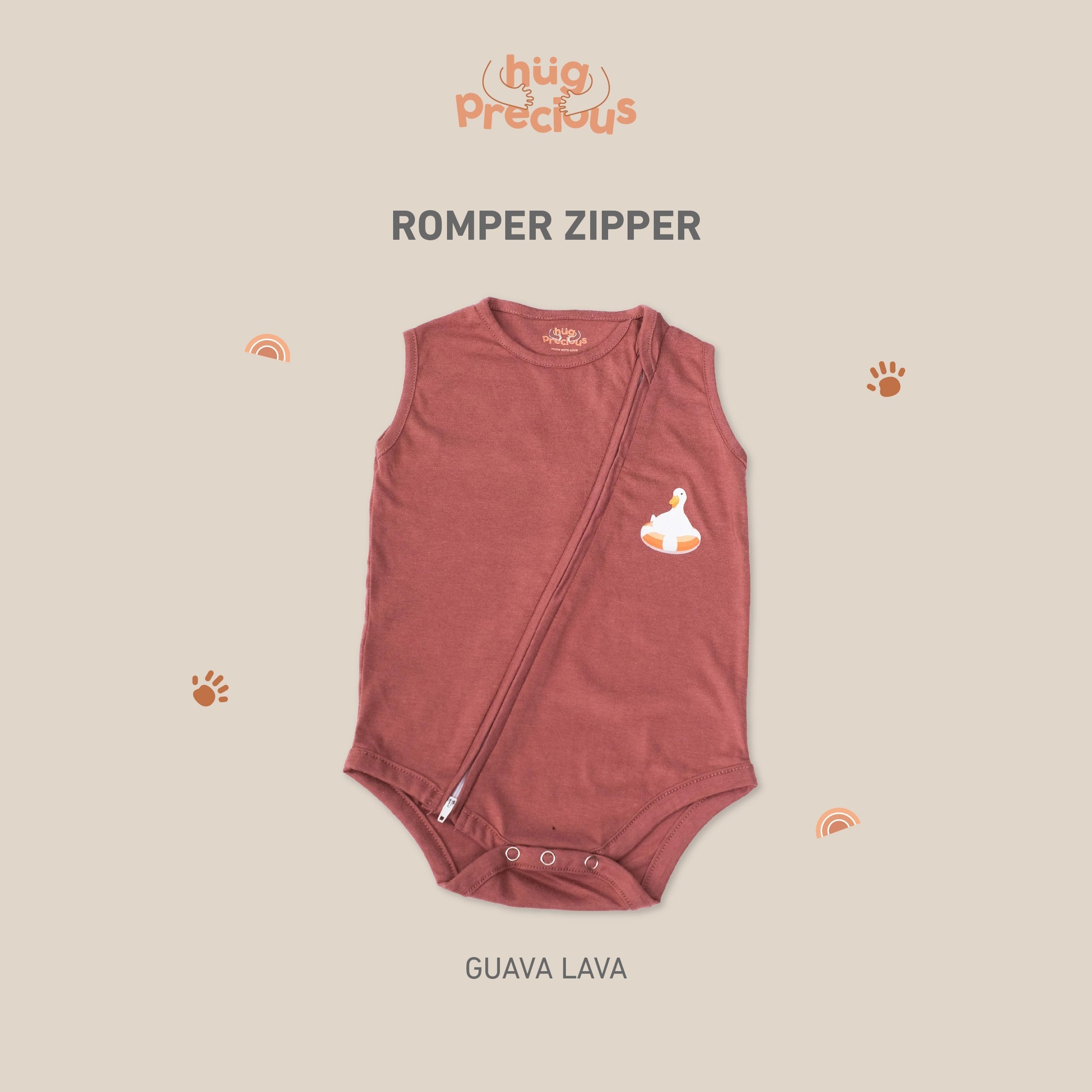 Romper Zipper MONTY THE DUCK Modal