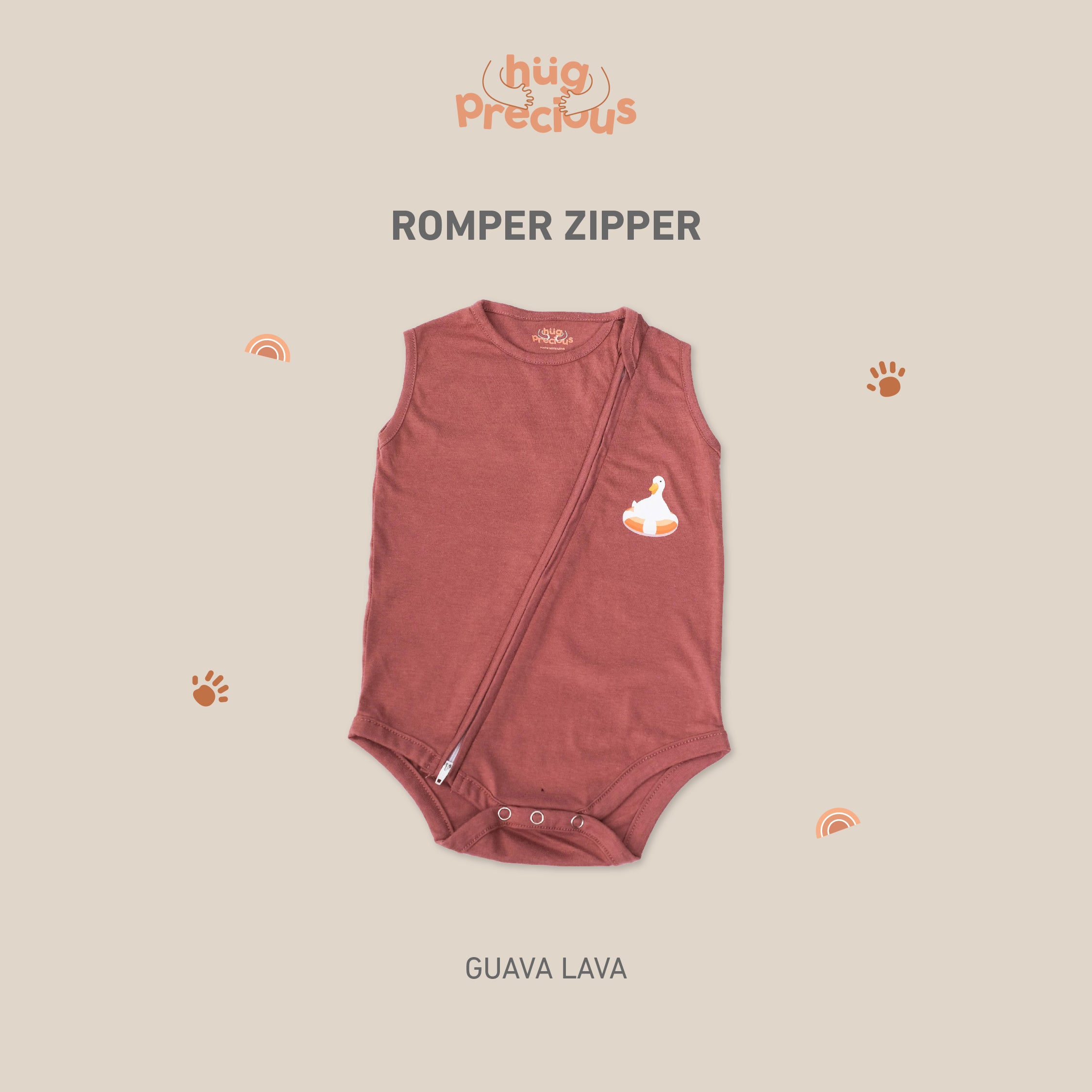 Romper Zipper MONTY THE DUCK Modal