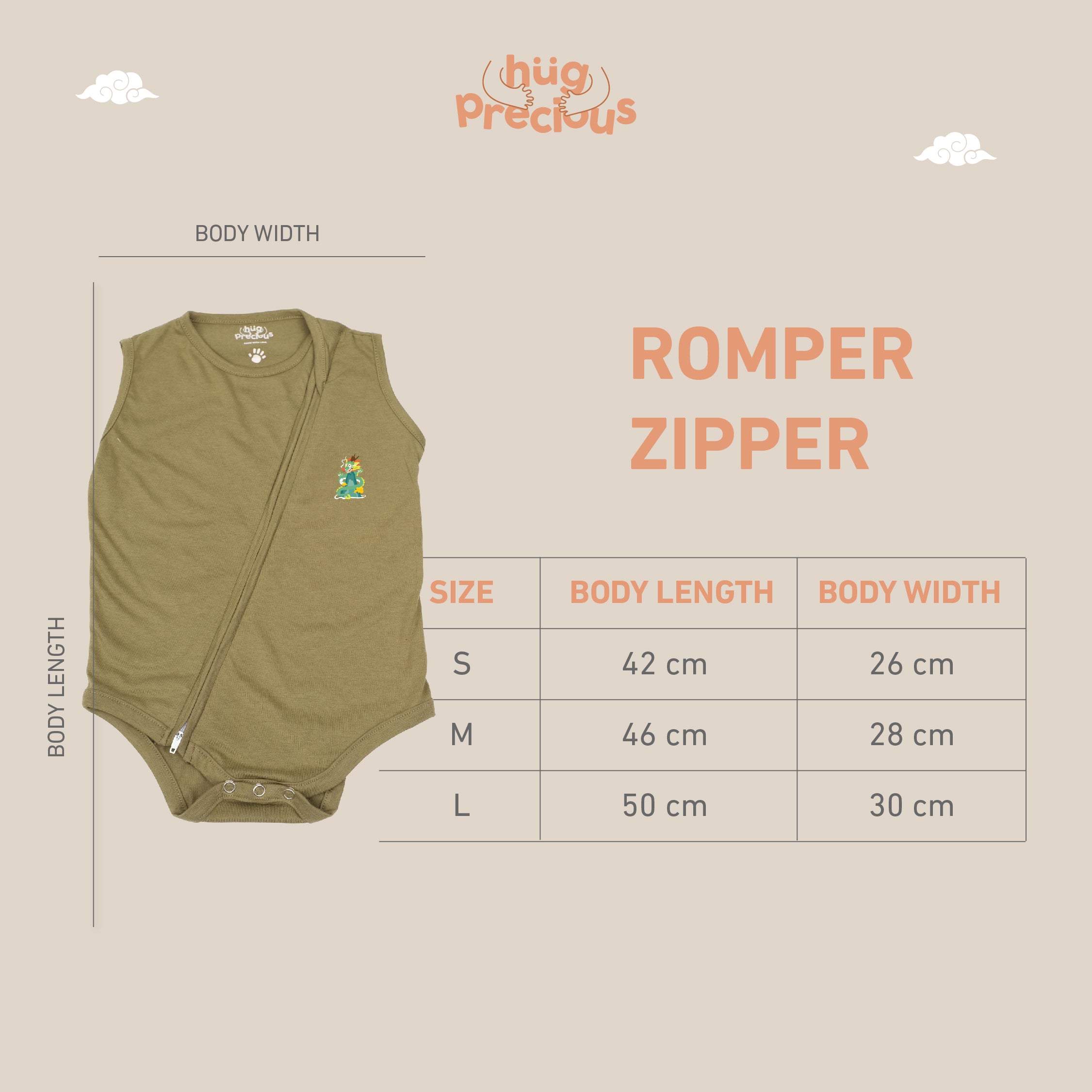 Romper Zipper LUSHEN Modal