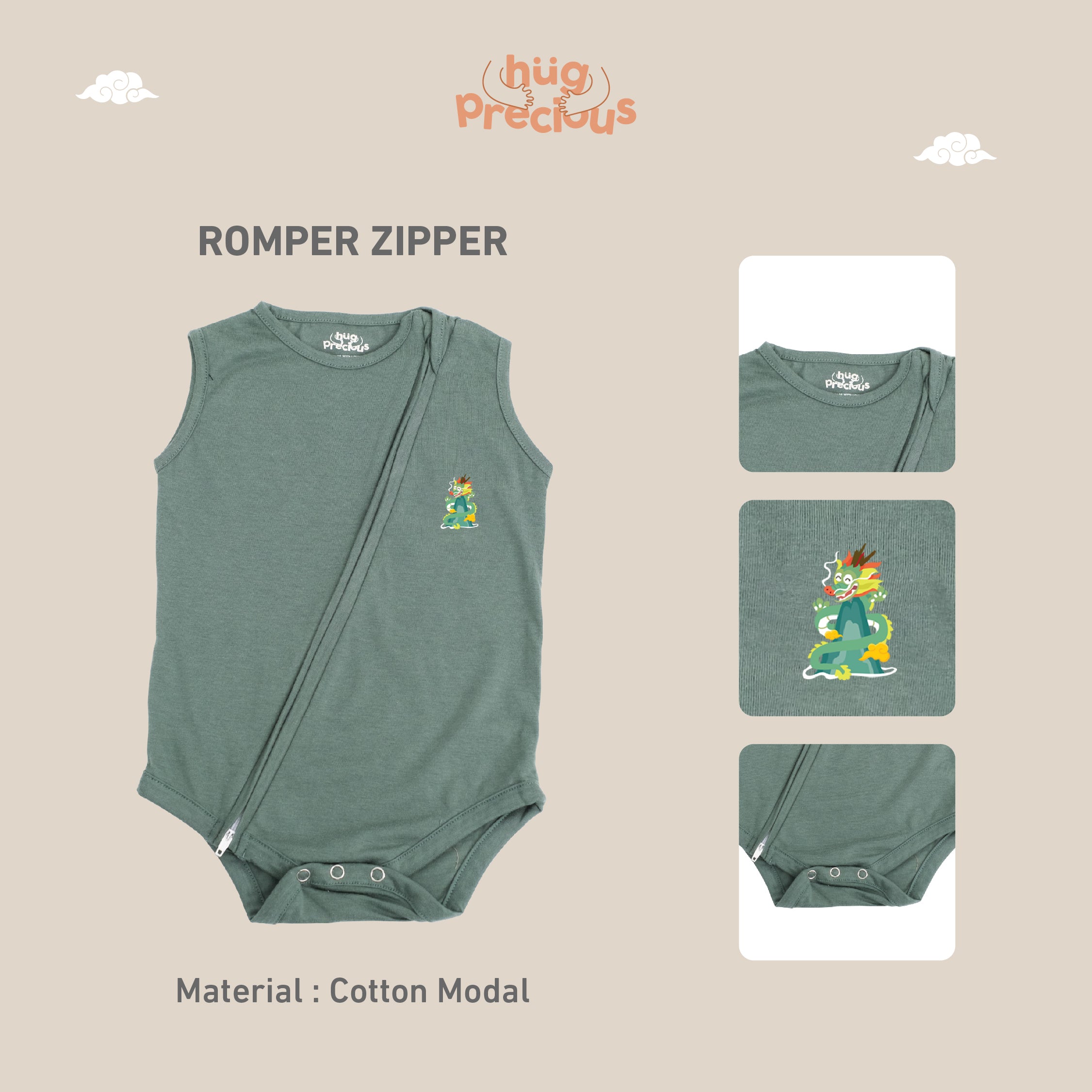 Romper Zipper LUSHEN Modal