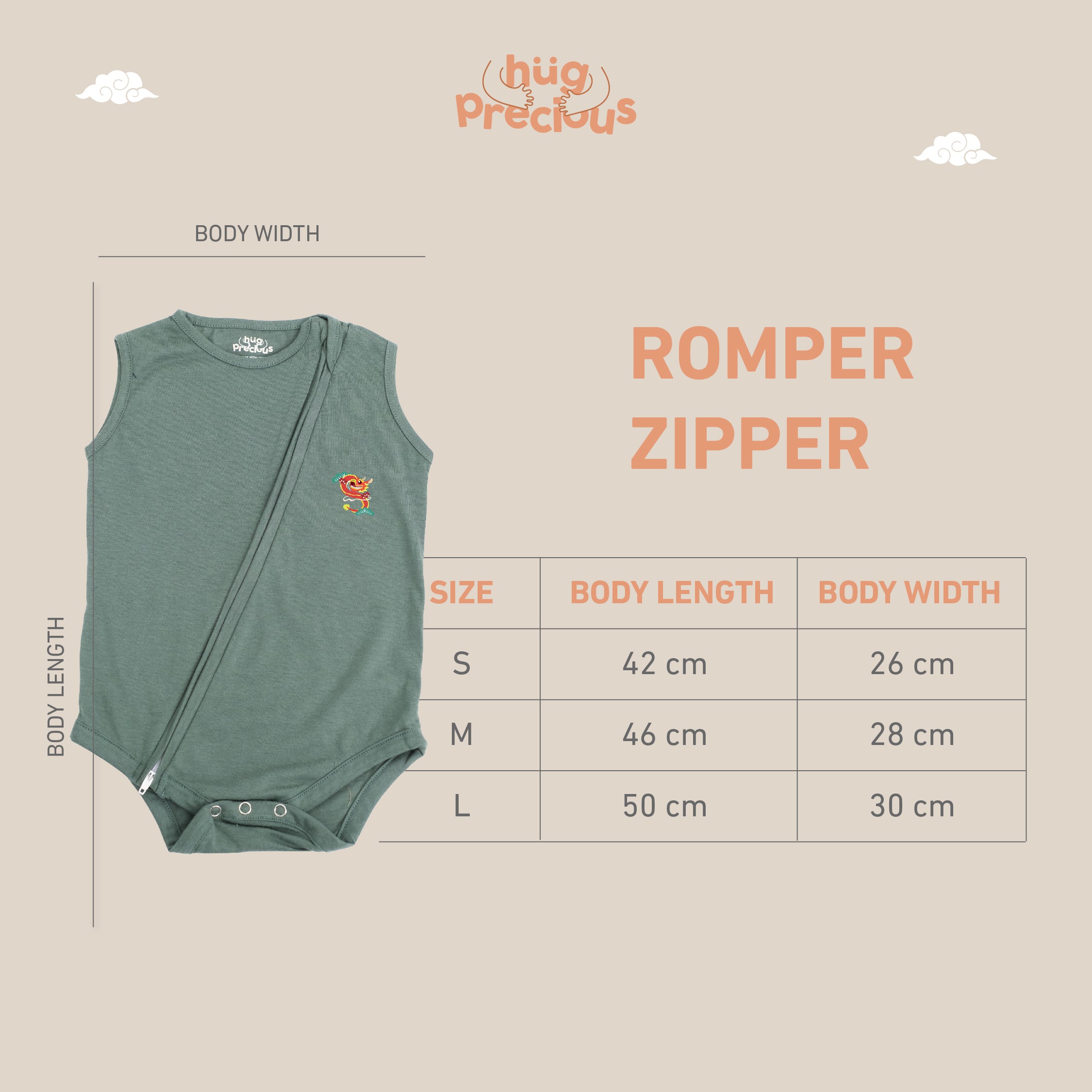 Romper Zipper FULONG Modal