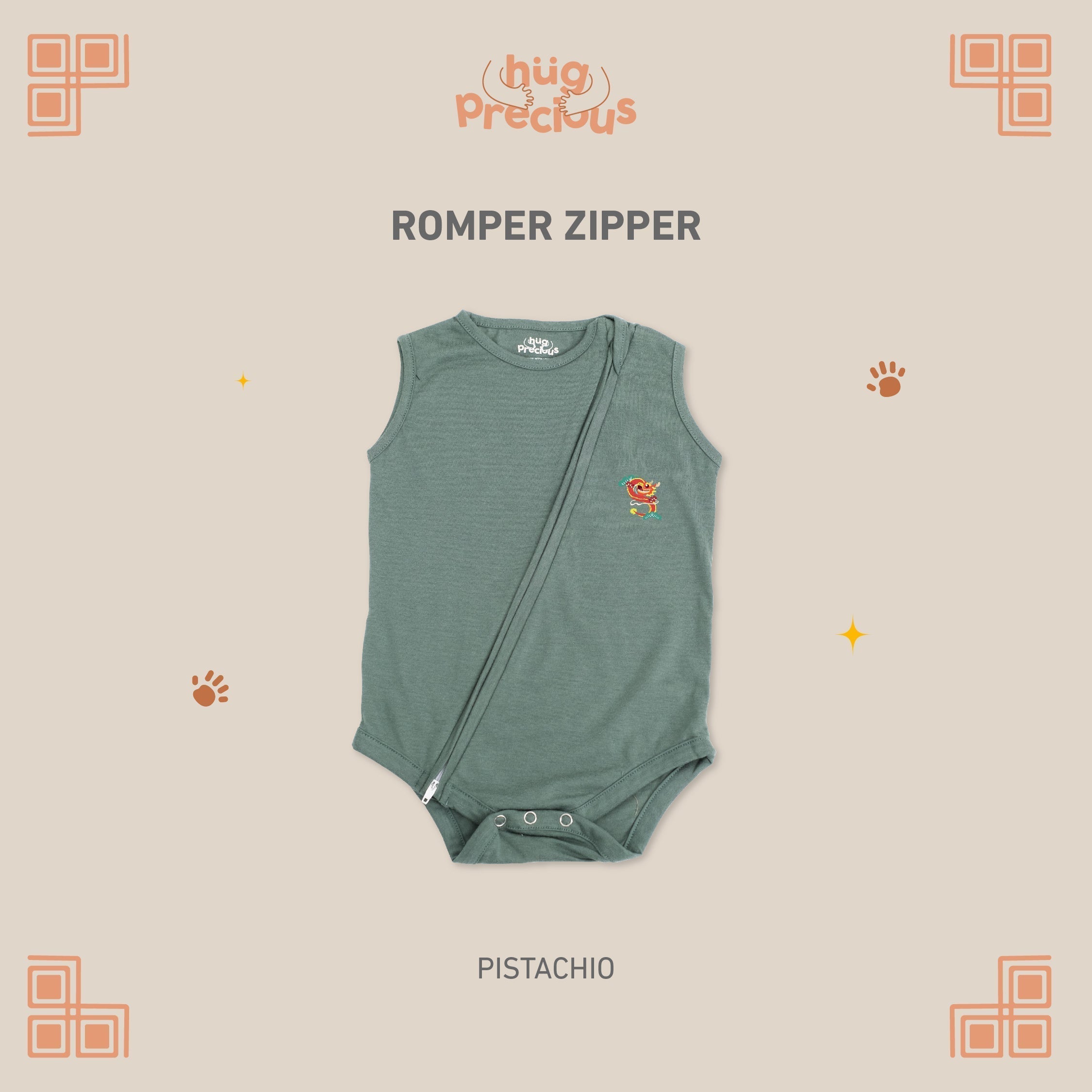 Romper Zipper FULONG Modal