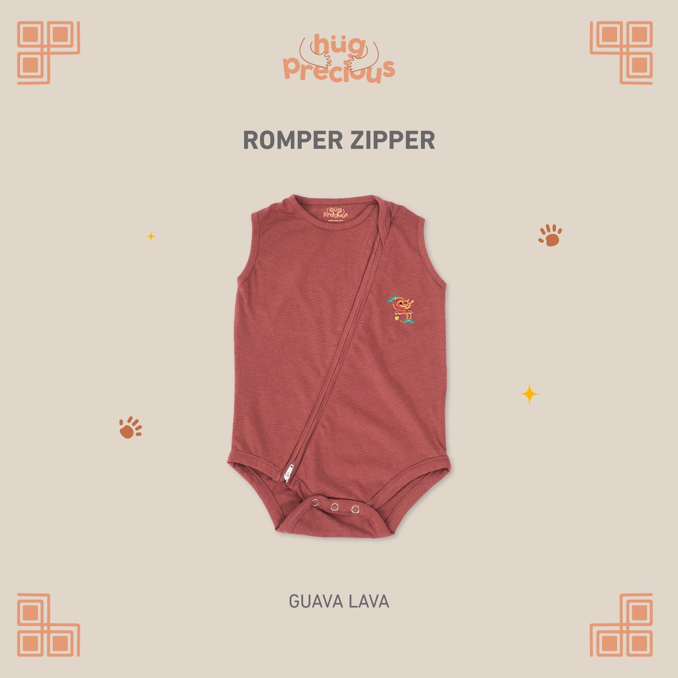 Romper Zipper FULONG Modal