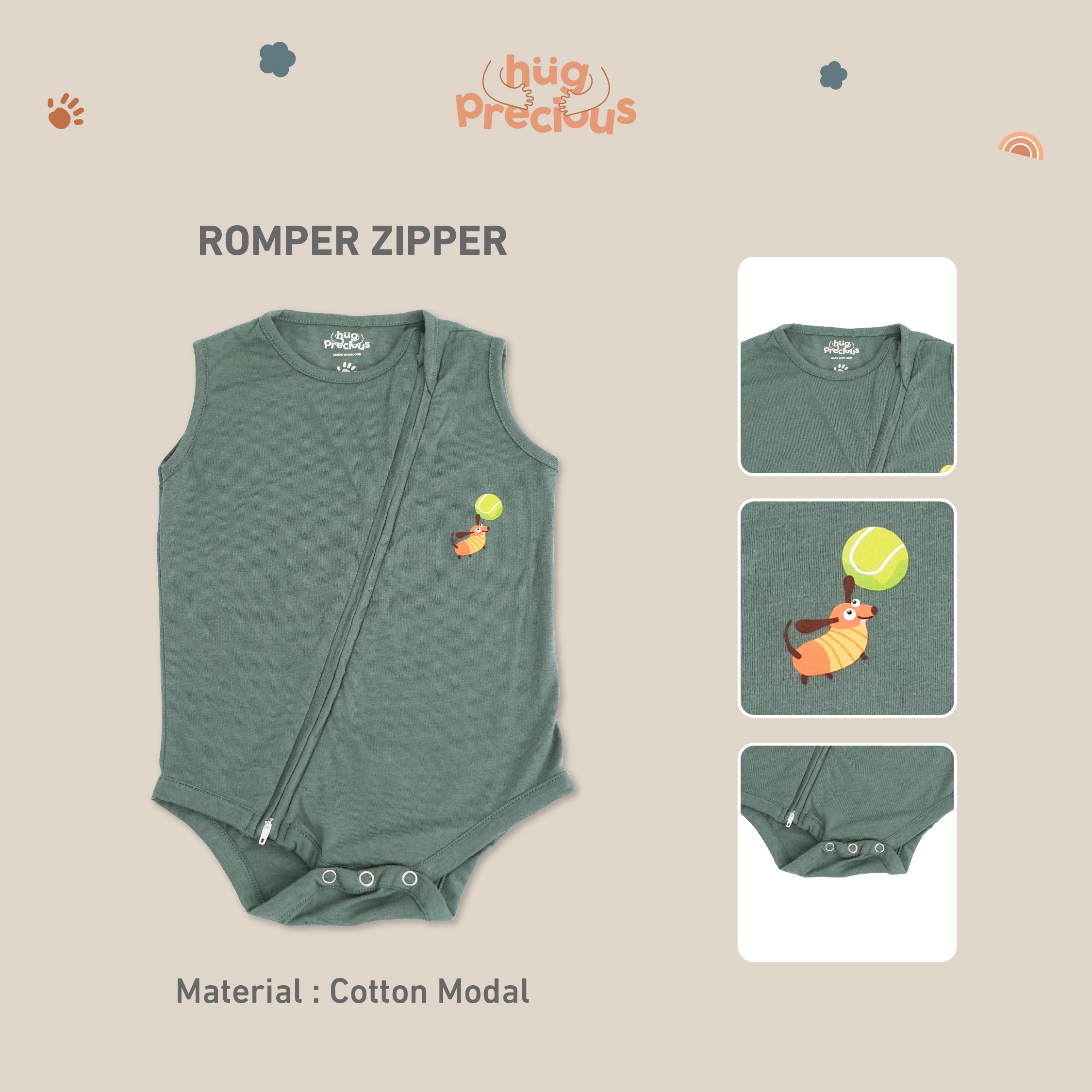 Romper Zipper PENNY THE TECKLE Modal