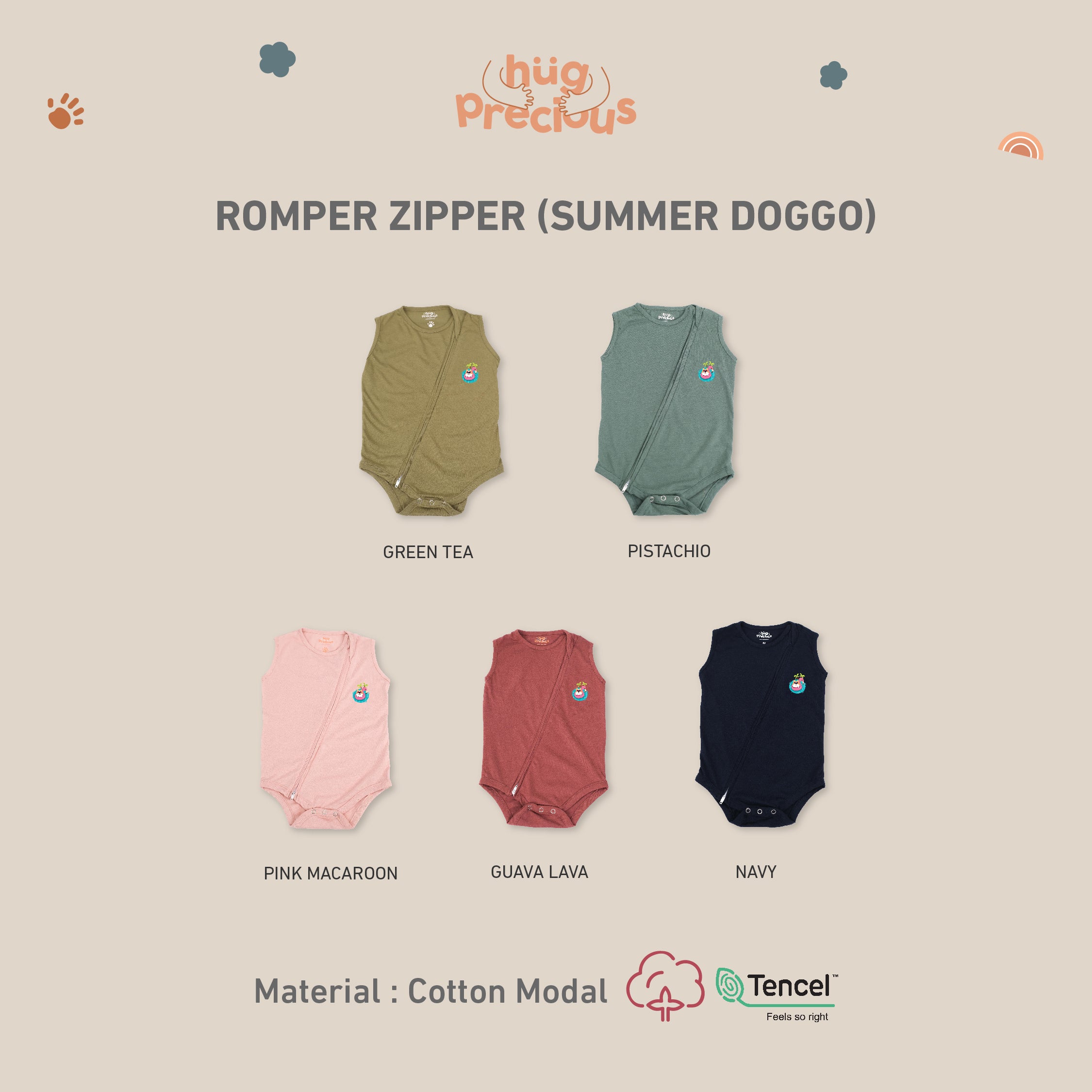 Romper Zipper SUMMER DOGGO Modal