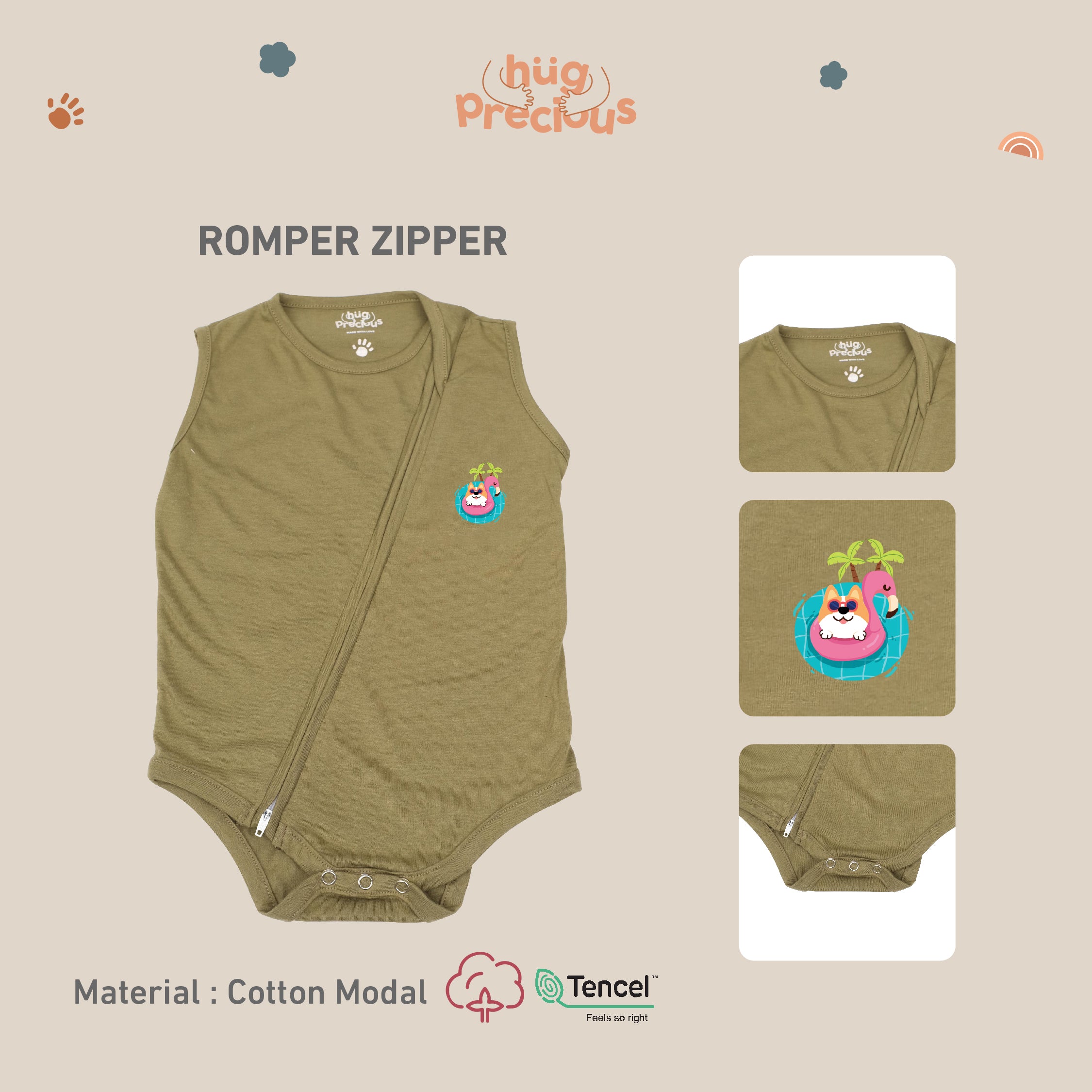 Romper Zipper SUMMER DOGGO Modal