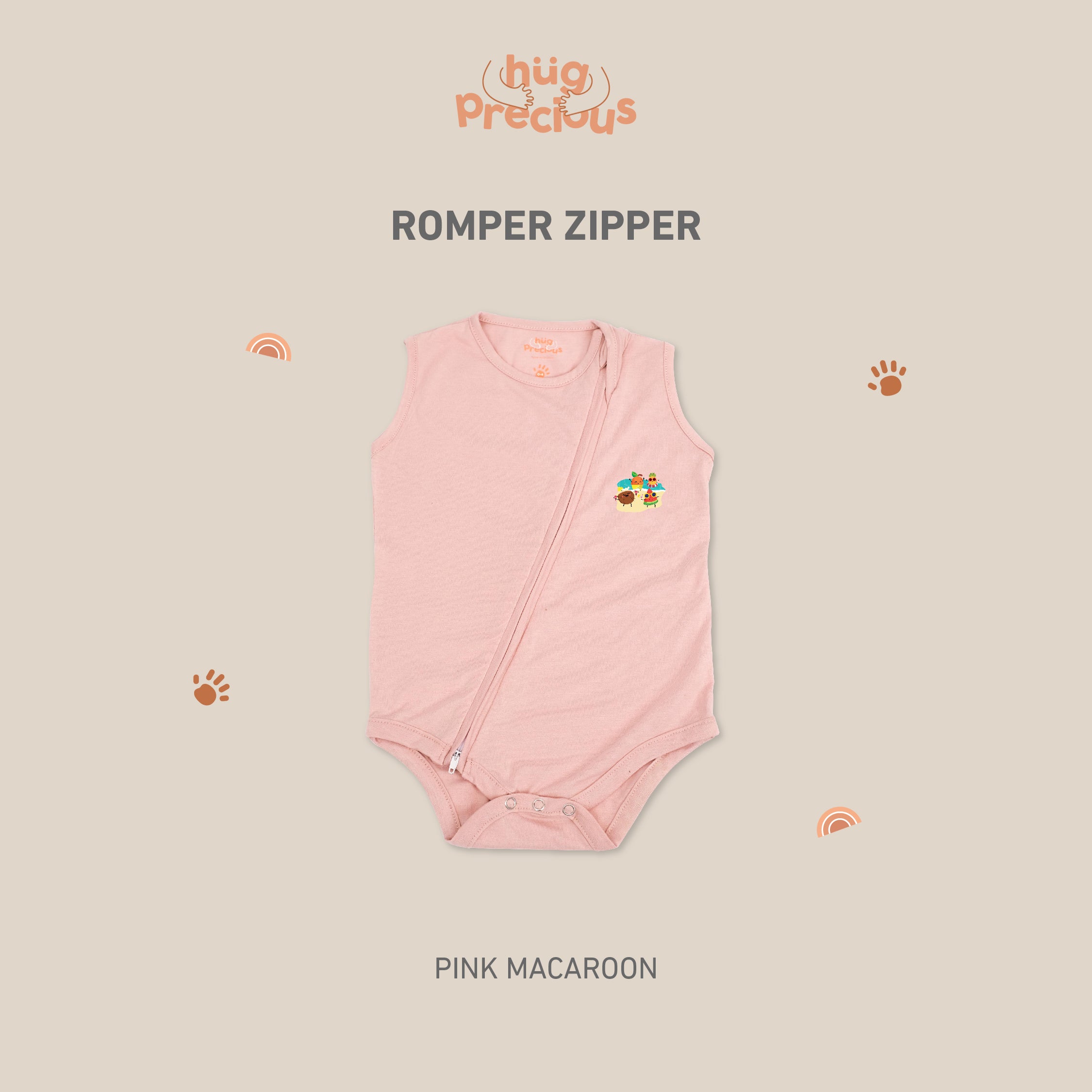 Romper Zipper SUMMER FRUITS Modal