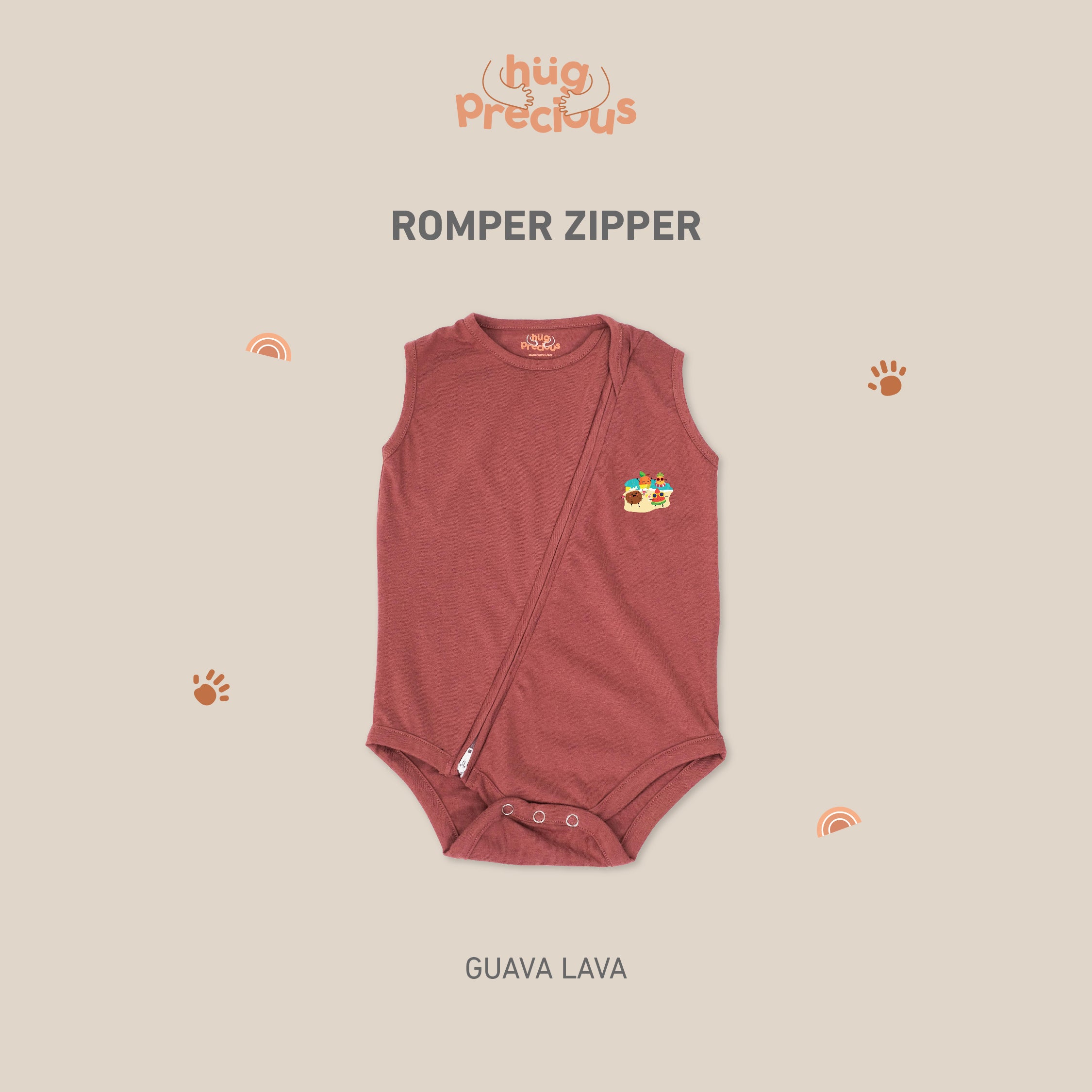 Romper Zipper SUMMER FRUITS Modal