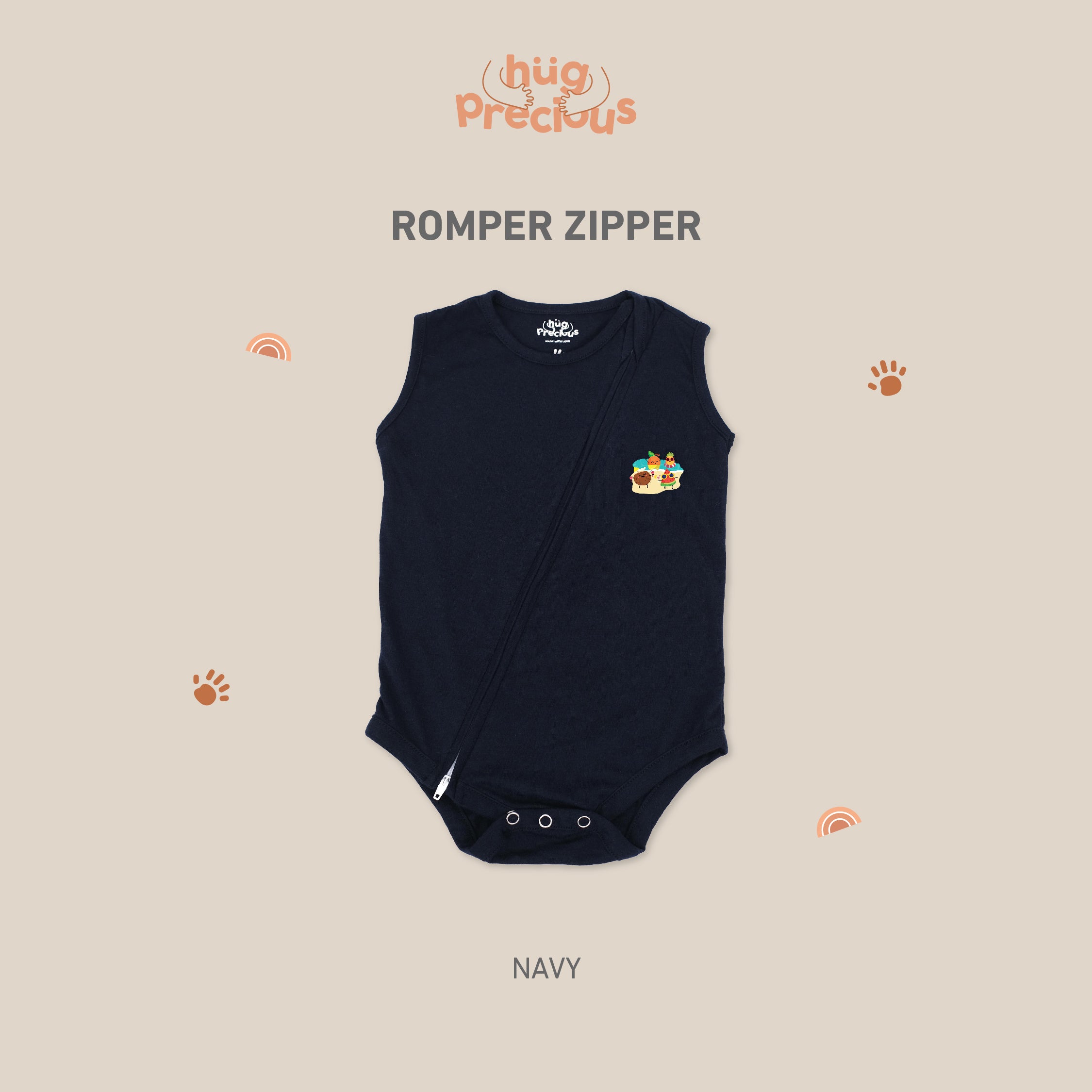 Romper Zipper SUMMER FRUITS Modal