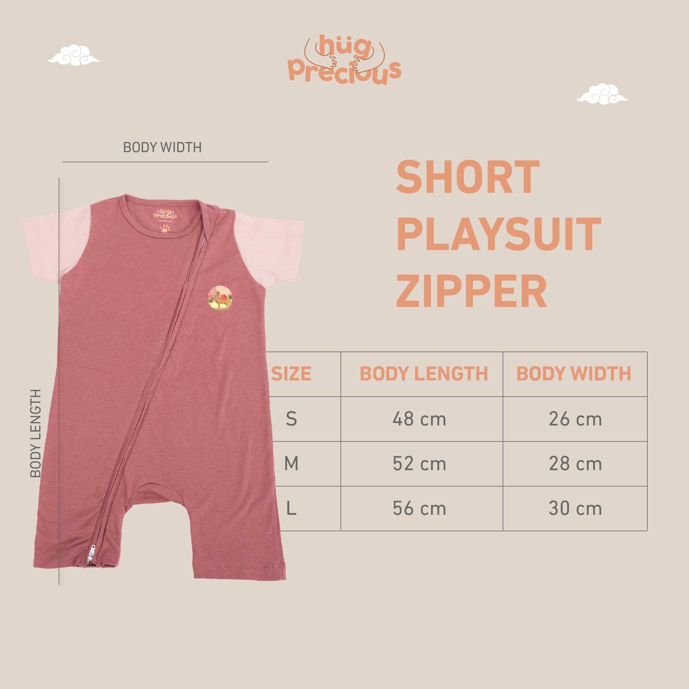 Short Playsuit Zipper SAHARA THE CAMEL Modal