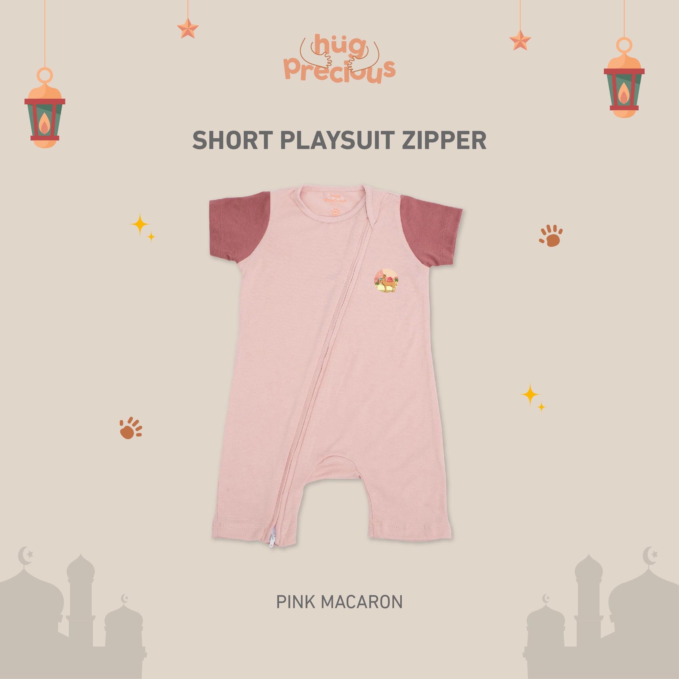 Short Playsuit Zipper SAHARA THE CAMEL Modal