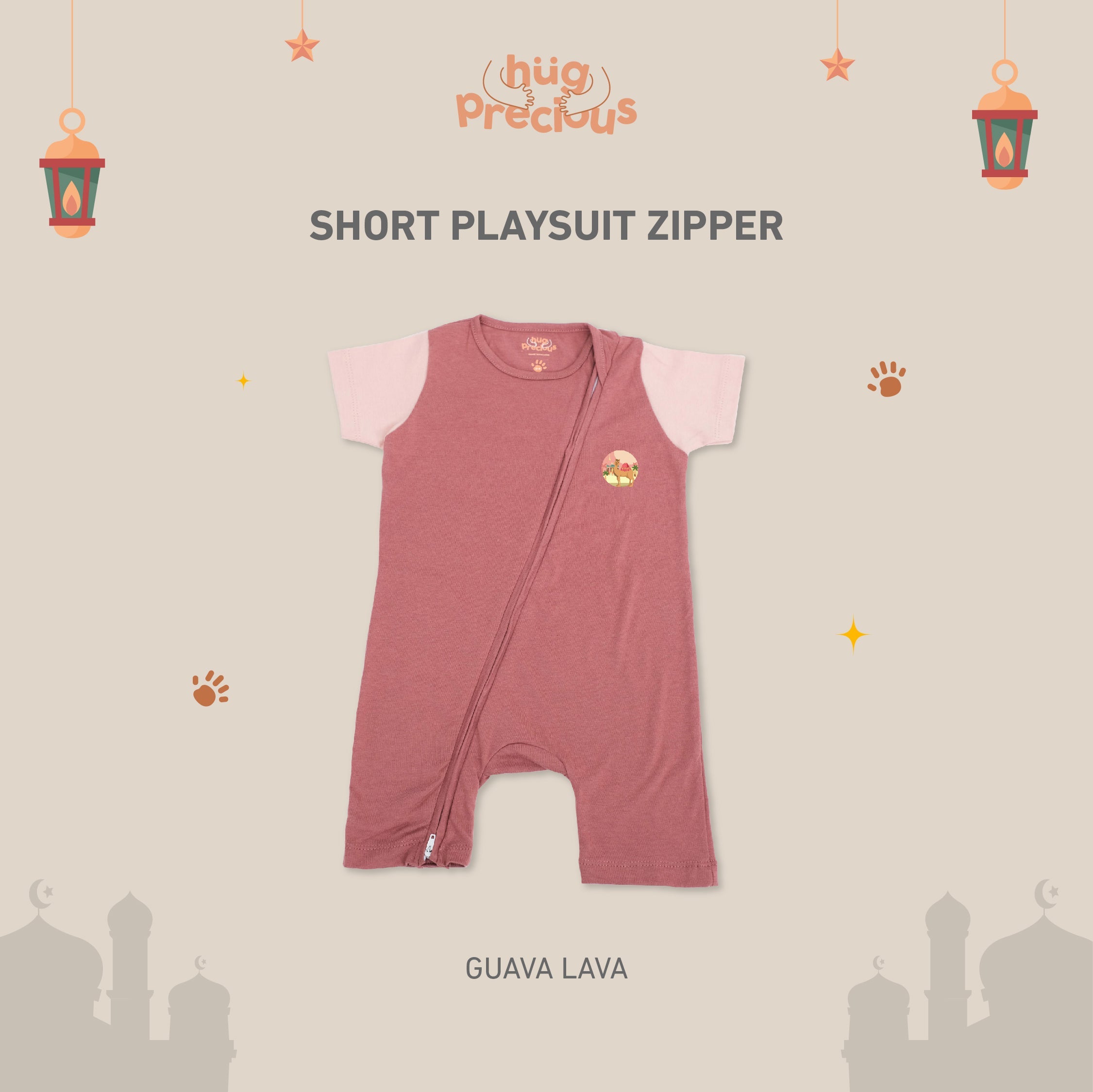 Short Playsuit Zipper SAHARA THE CAMEL Modal