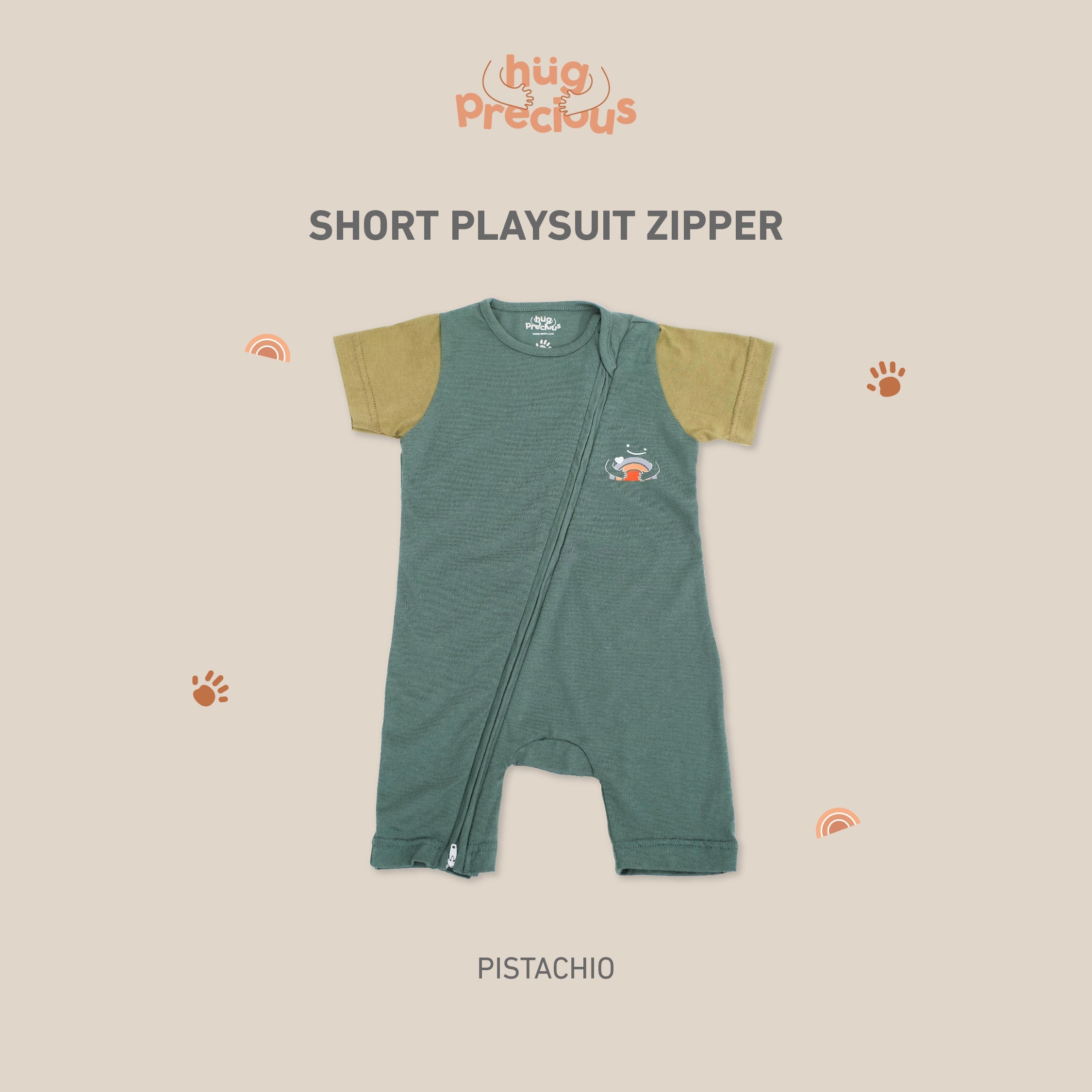 Short Playsuit Zipper CLOUD Modal