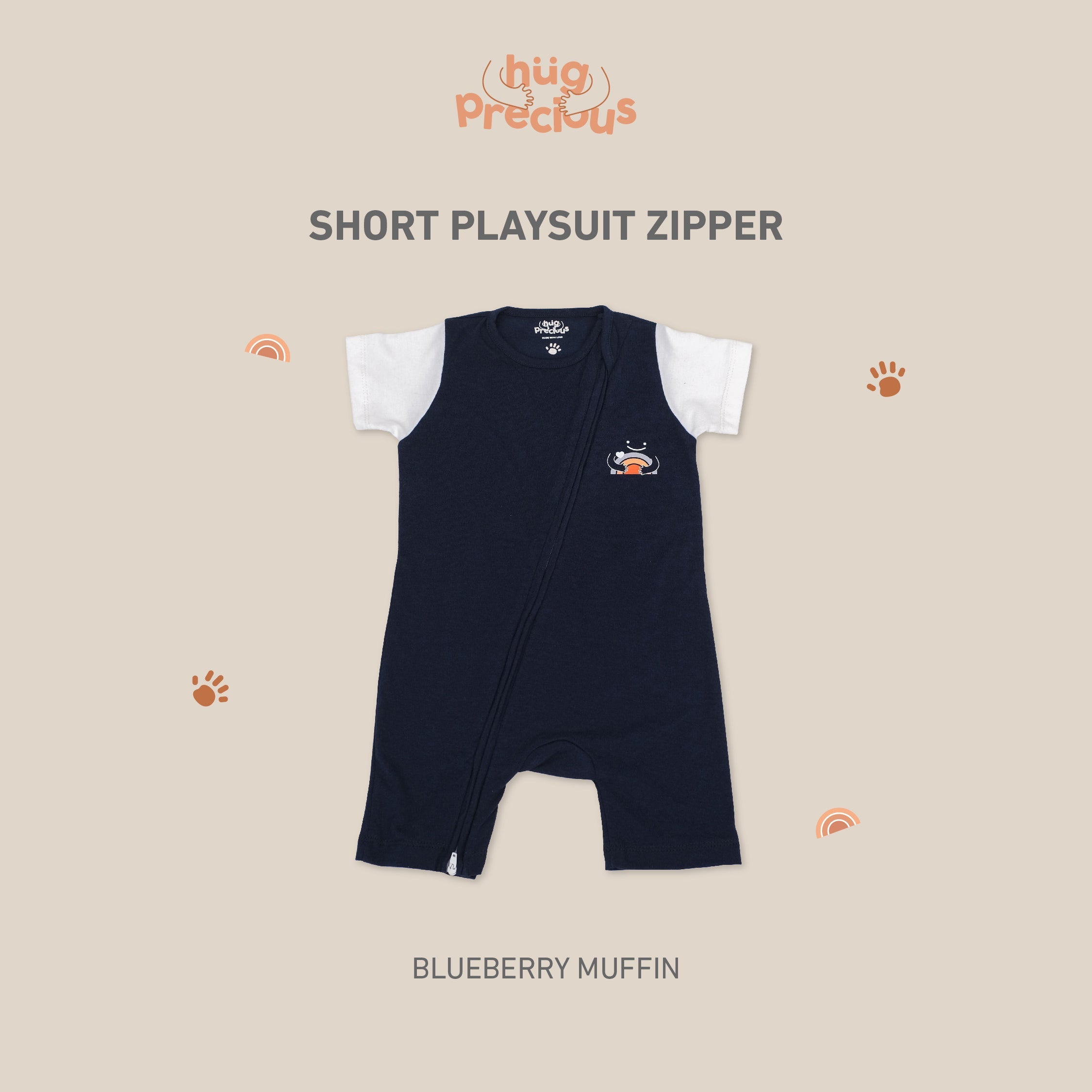 Short Playsuit Zipper CLOUD Modal