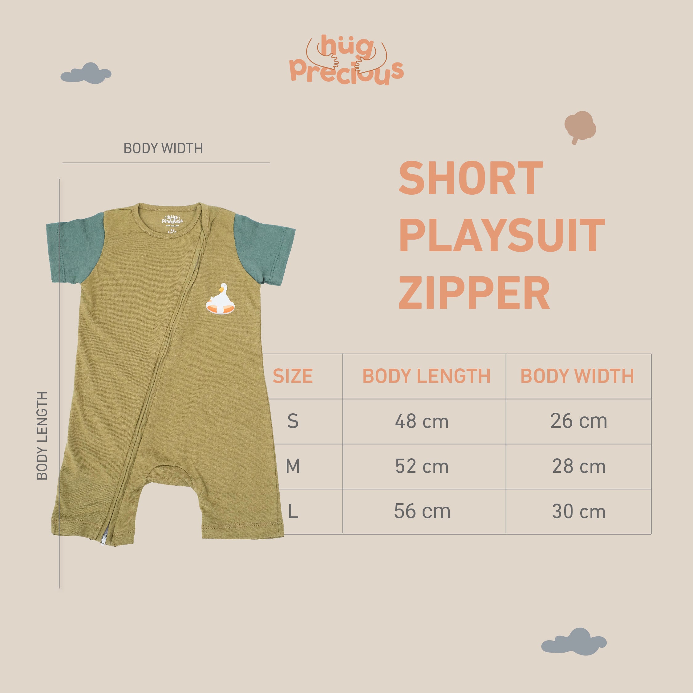 Short Playsuit Zipper MONTY THE DUCK Modal