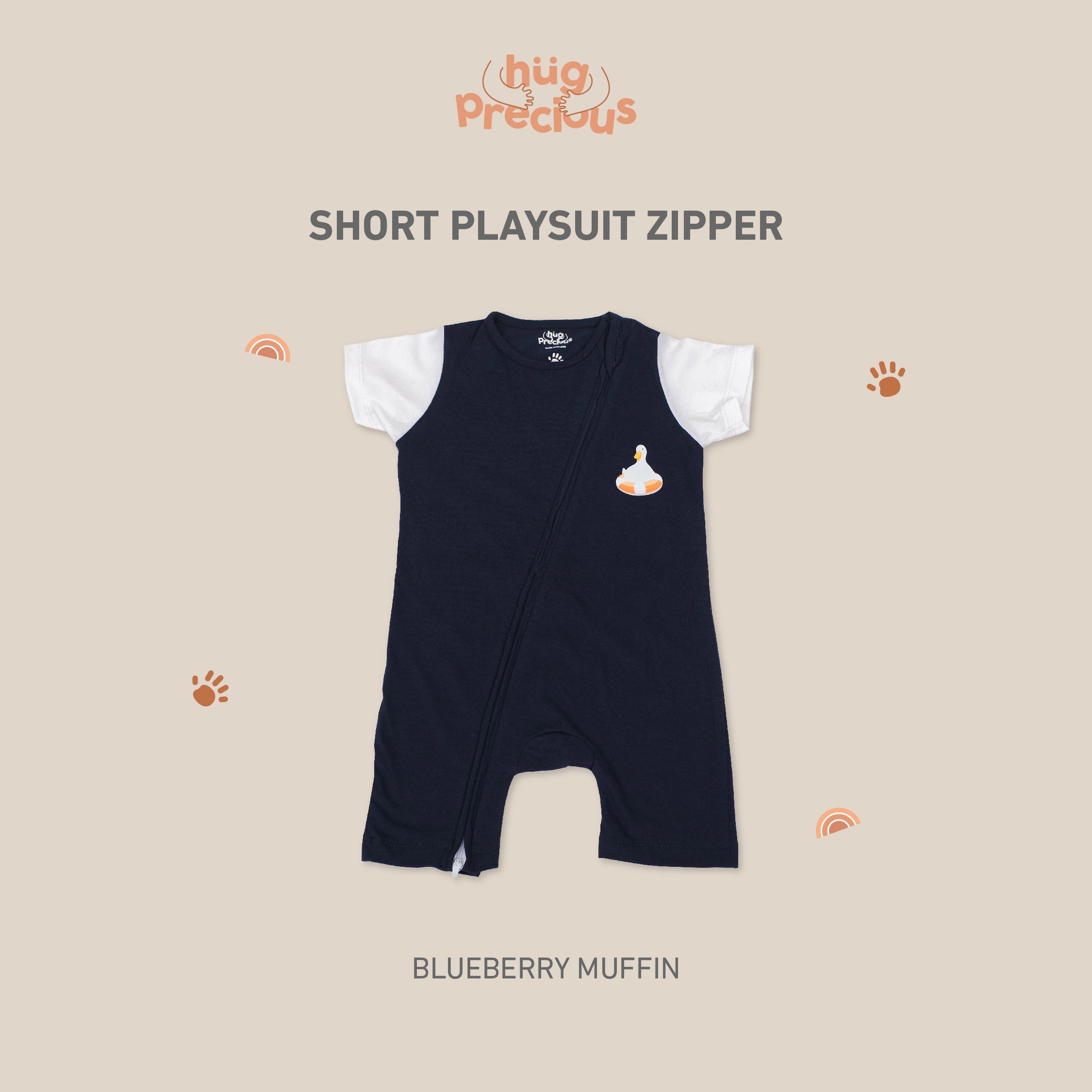 Short Playsuit Zipper MONTY THE DUCK Modal