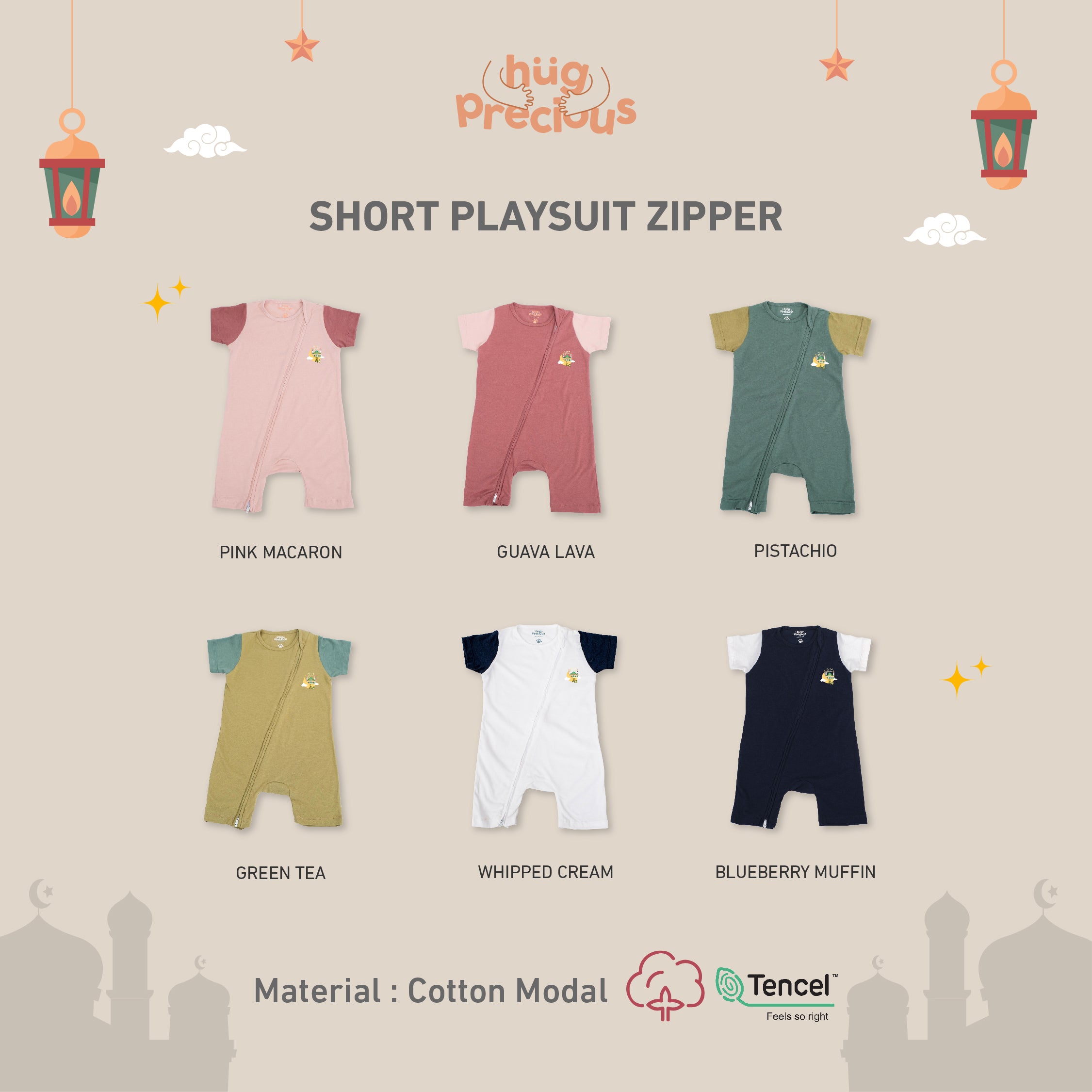 Short Playsuit Zipper MY FIRST RAMADHAN Modal