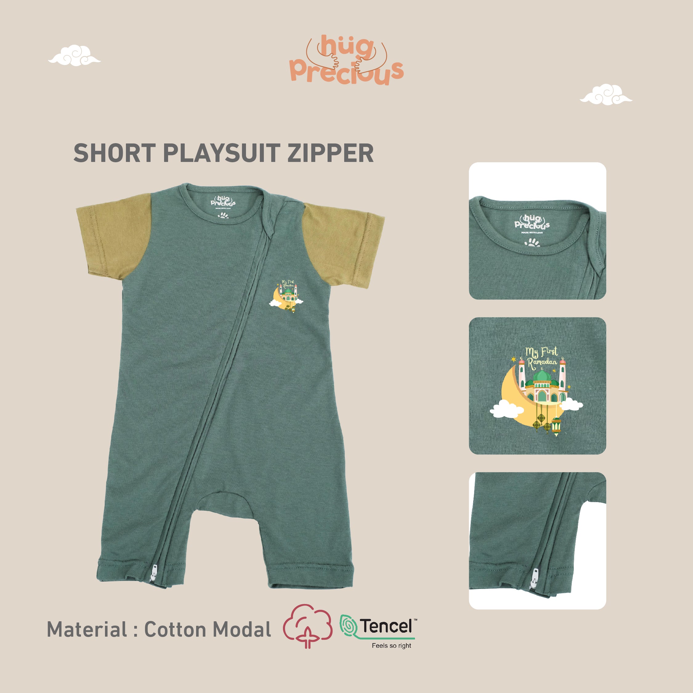 Short Playsuit Zipper MY FIRST RAMADHAN Modal