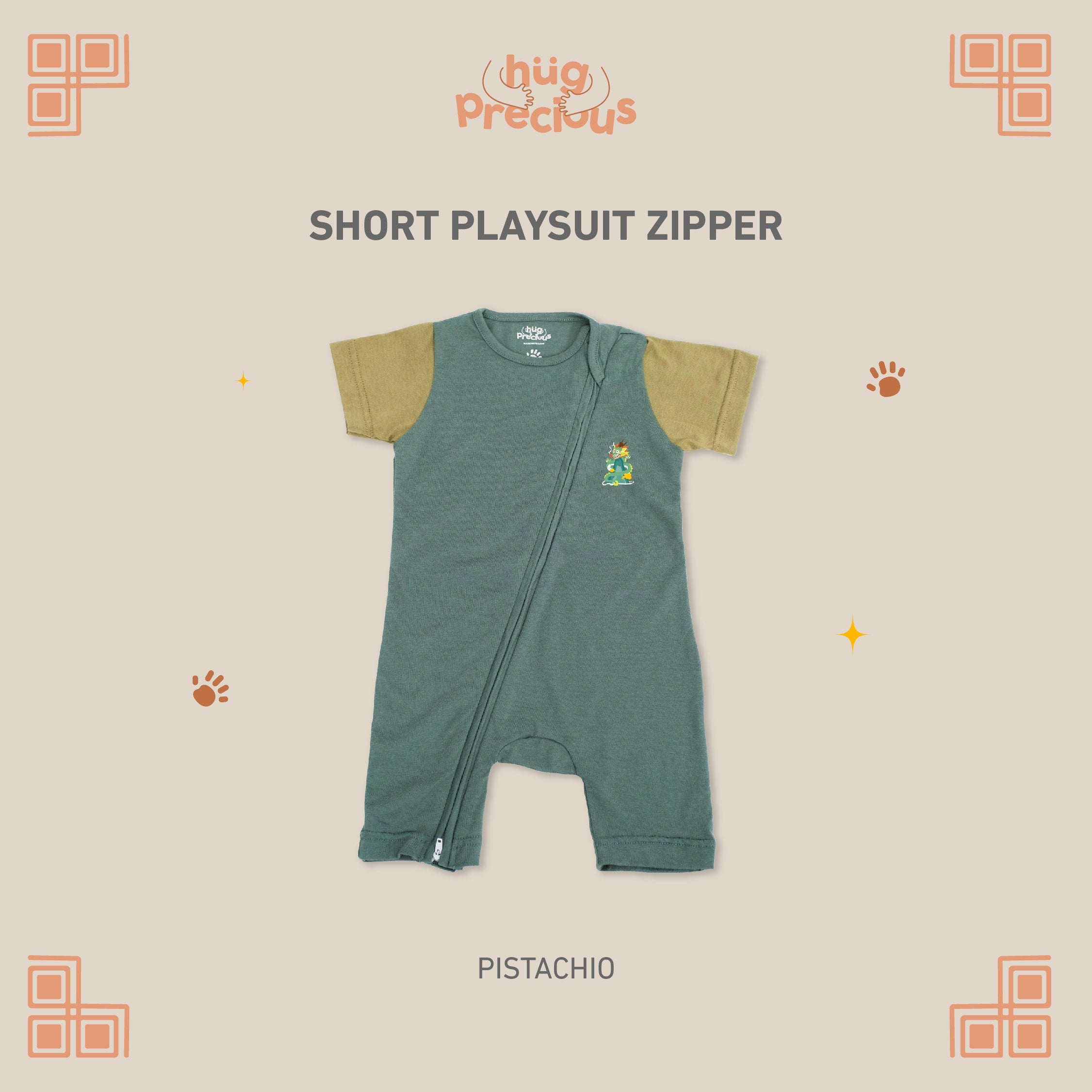 Short Playsuit Zipper LUSHEN Modal