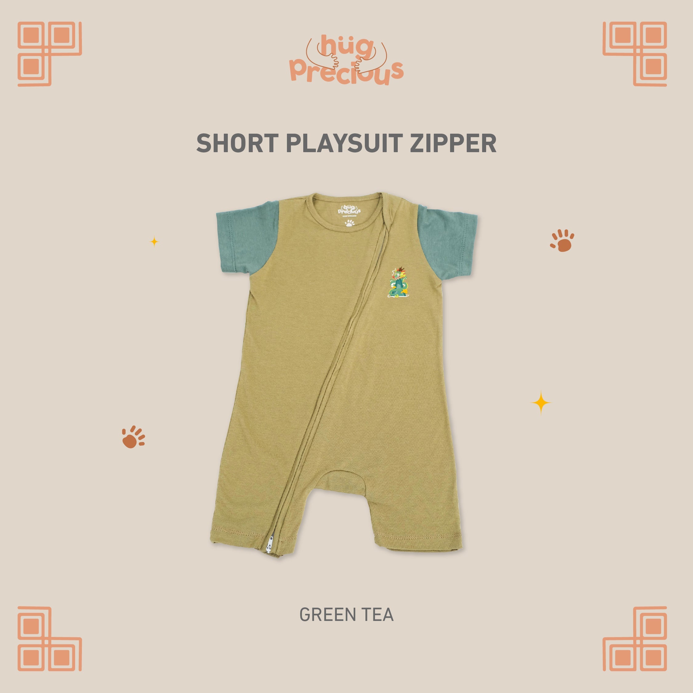 Short Playsuit Zipper LUSHEN Modal