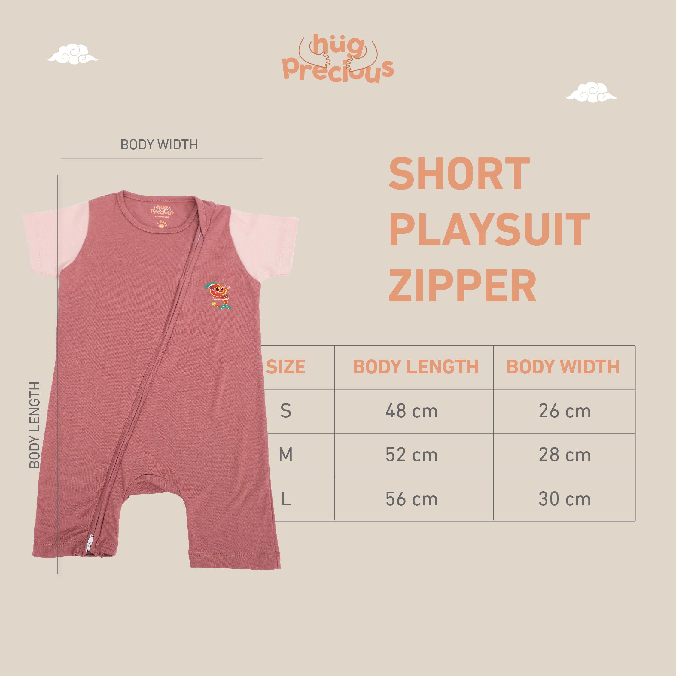 Short Playsuit Zipper FULONG Modal