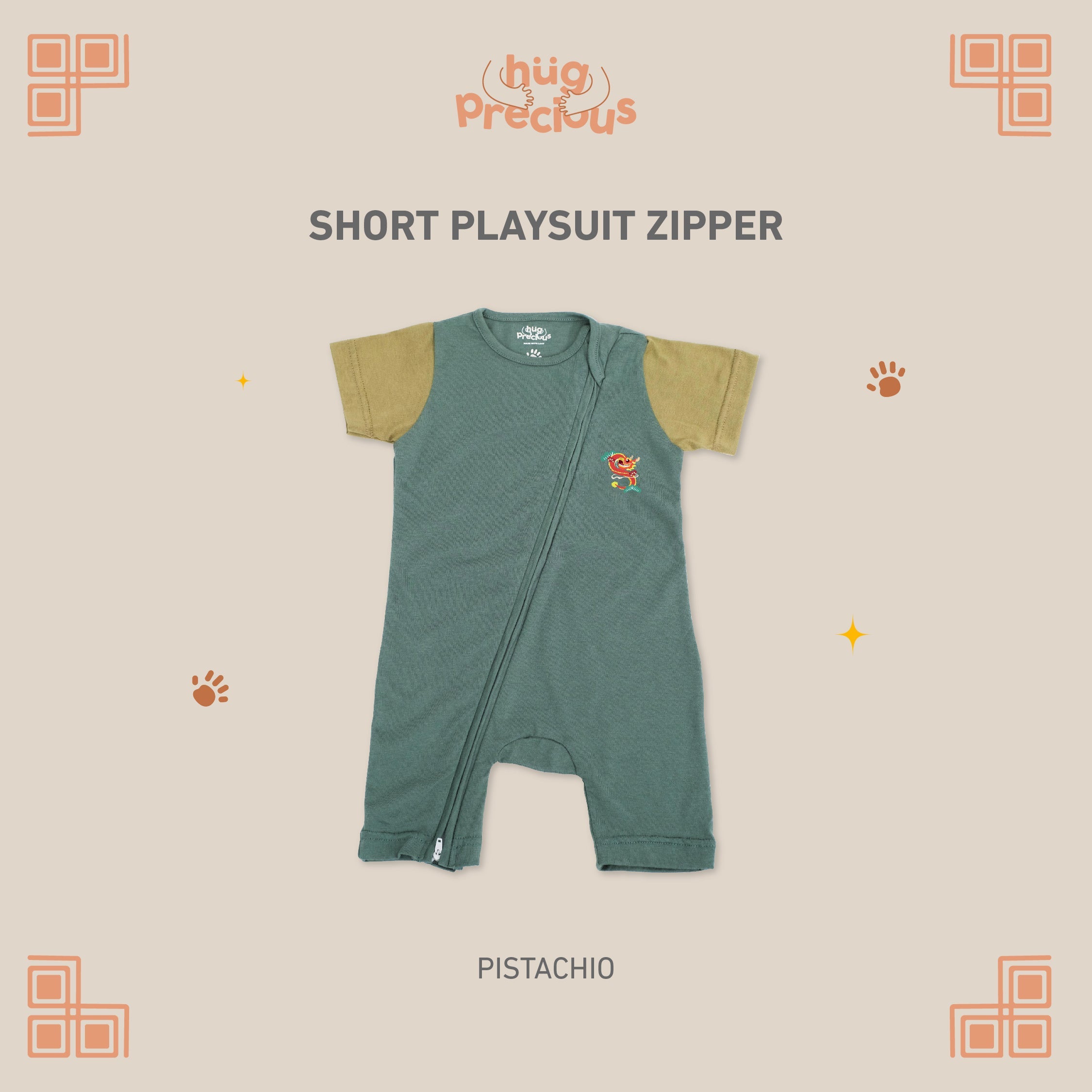 Short Playsuit Zipper FULONG Modal