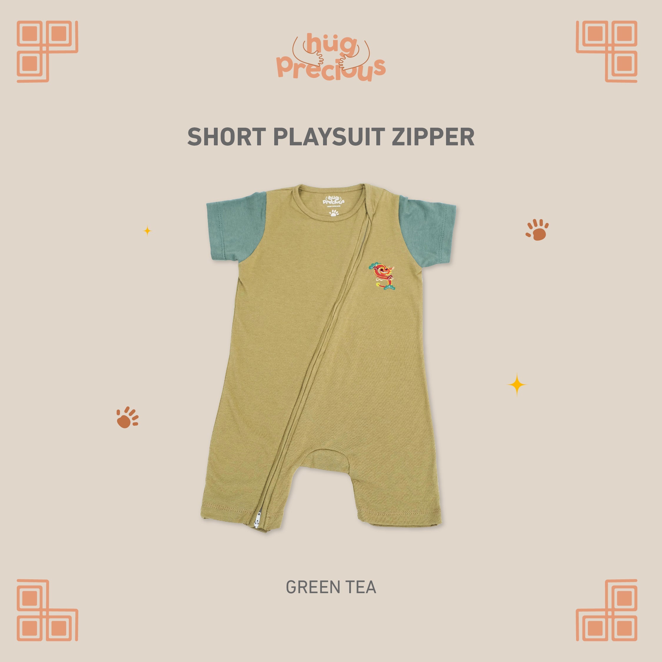 Short Playsuit Zipper FULONG Modal