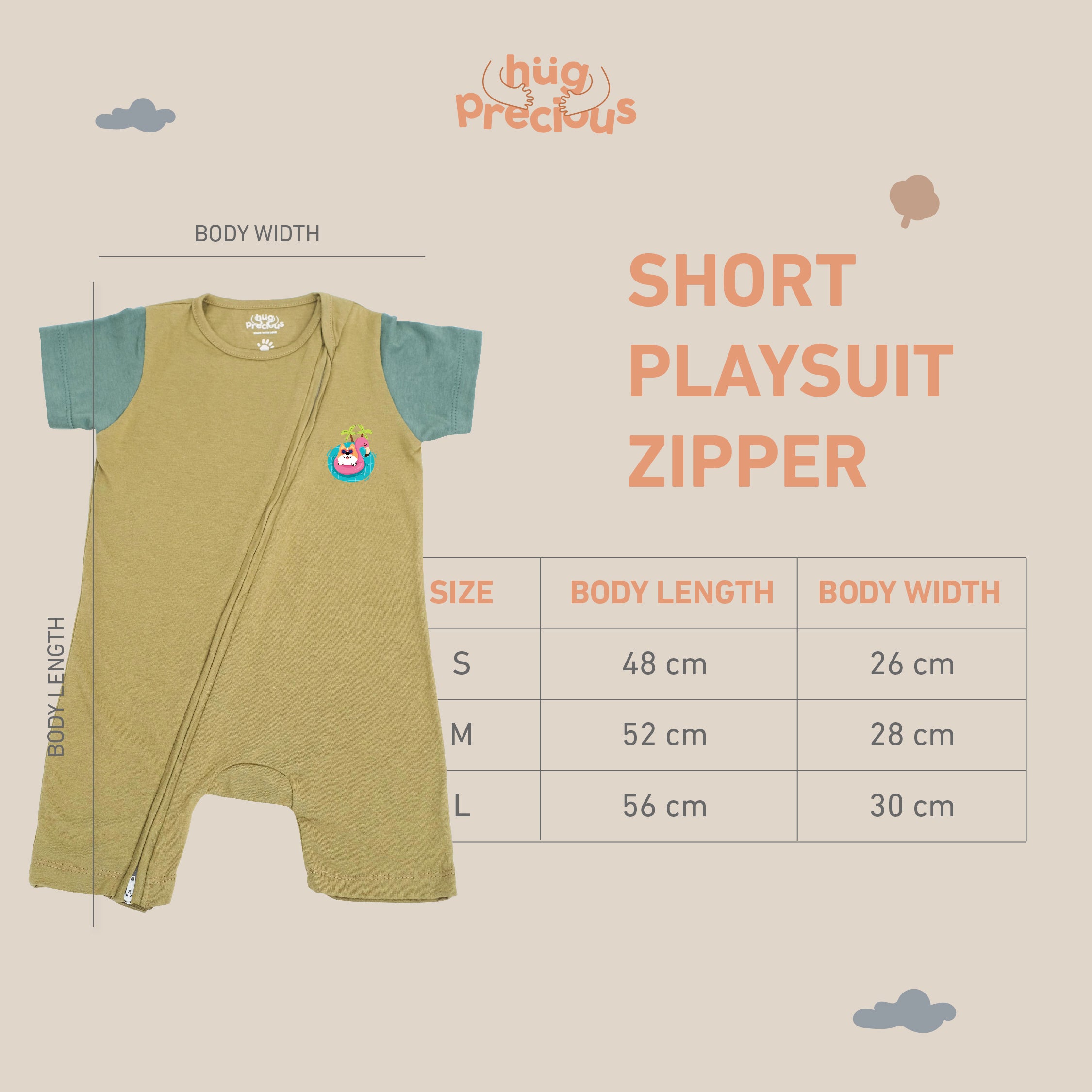 Short Playsuit Zipper SUMMER DOGGO Modal