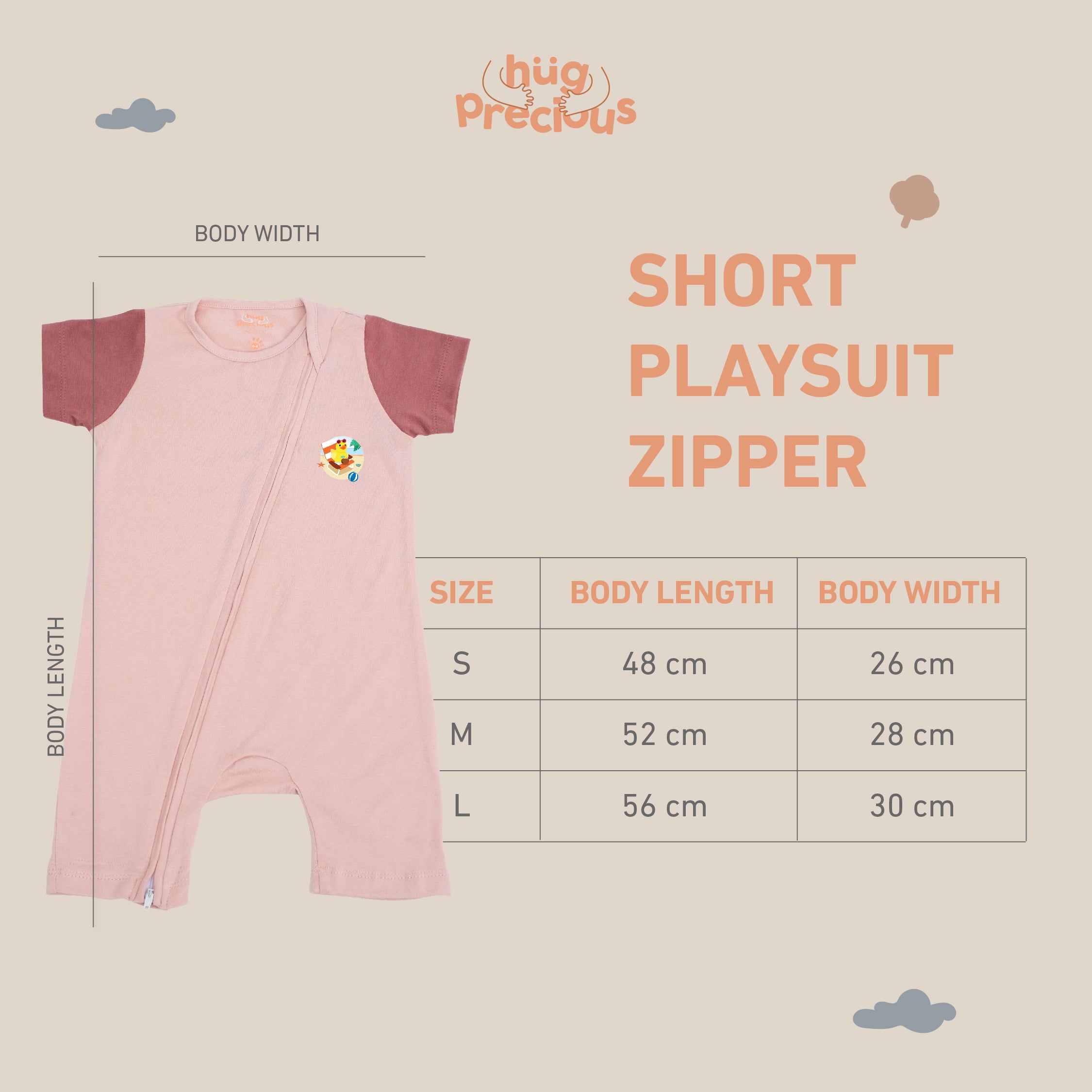 Short Playsuit Zipper SUMMER DUCK Modal