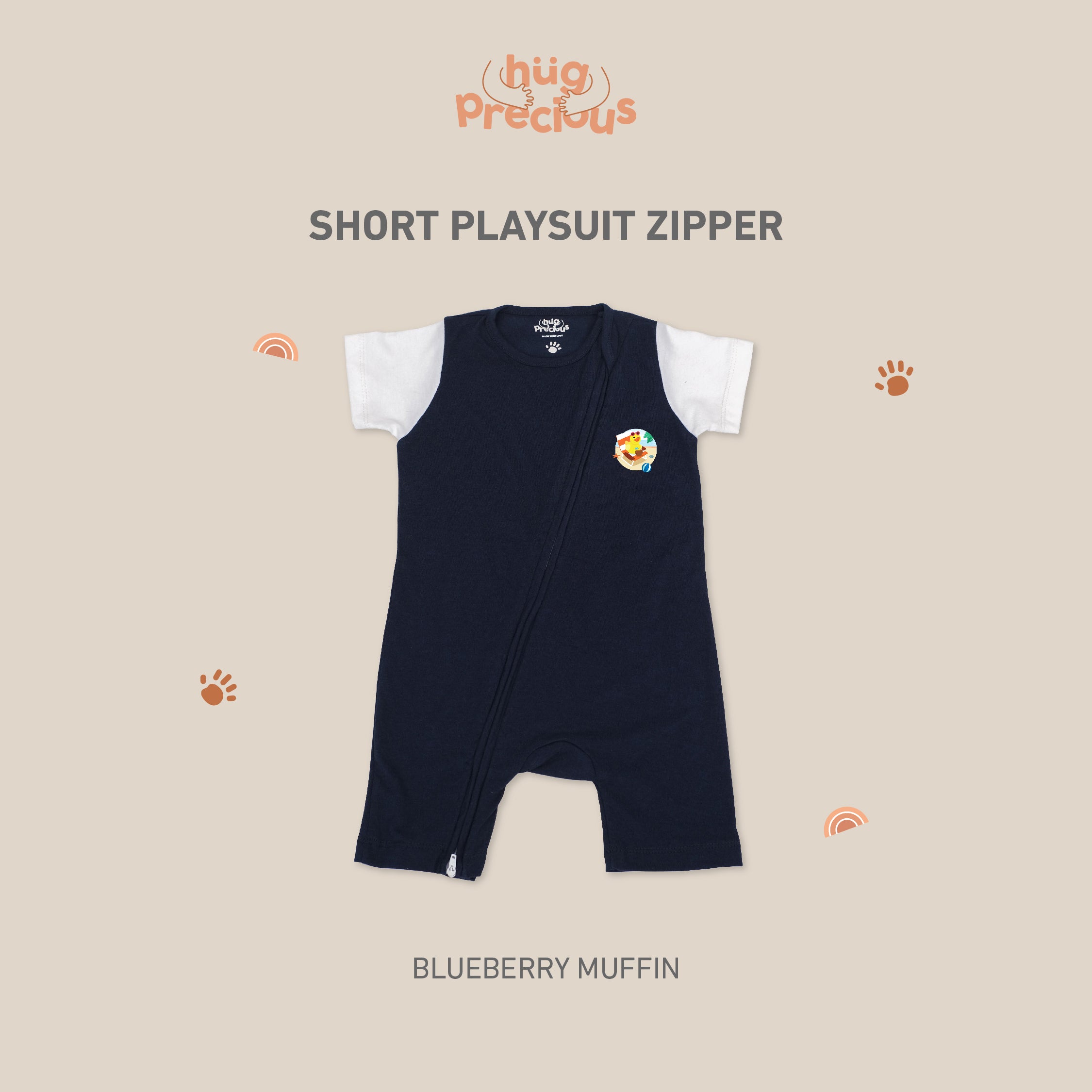 Short Playsuit Zipper SUMMER DUCK Modal