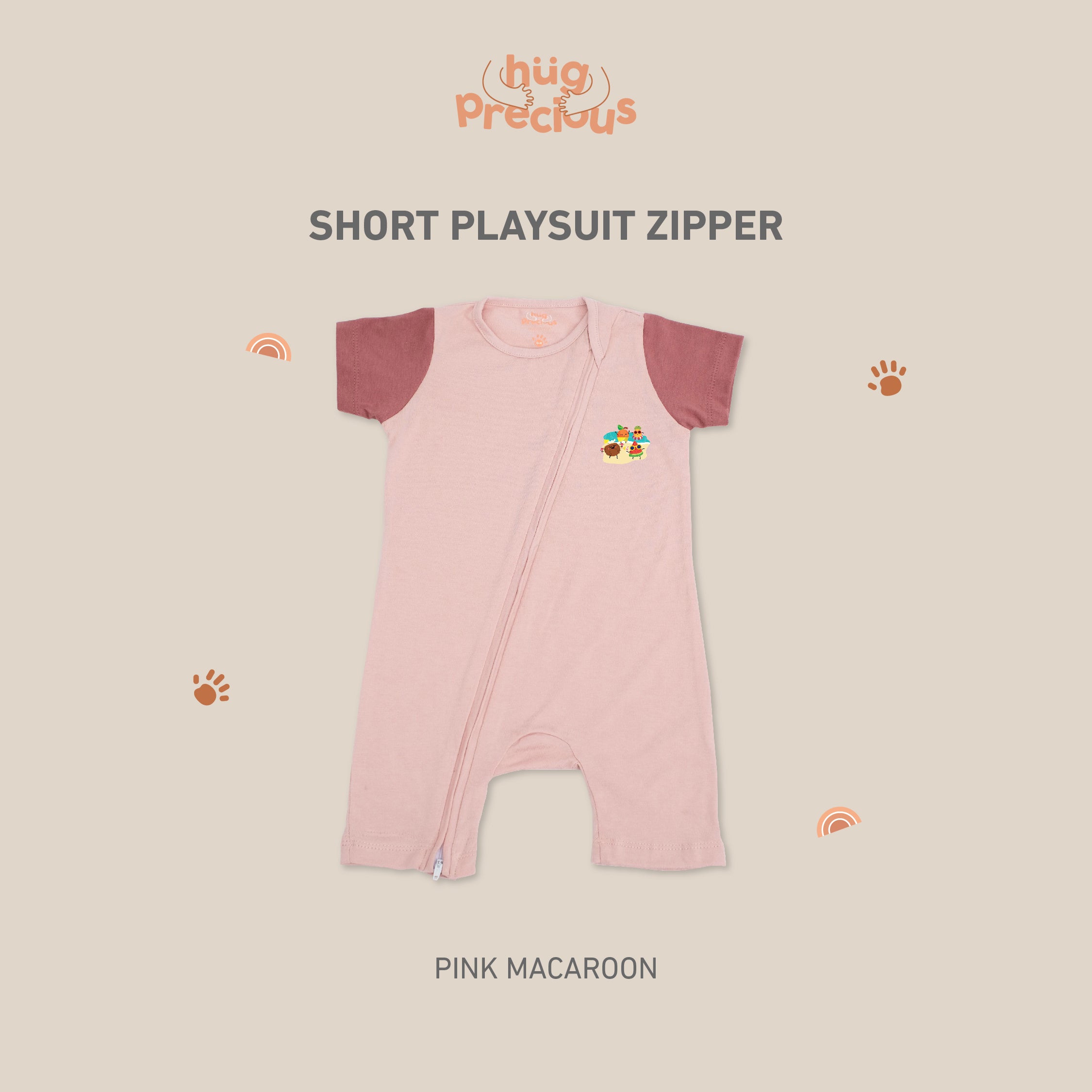 Short Playsuit Zipper SUMMER FRUITS Modal