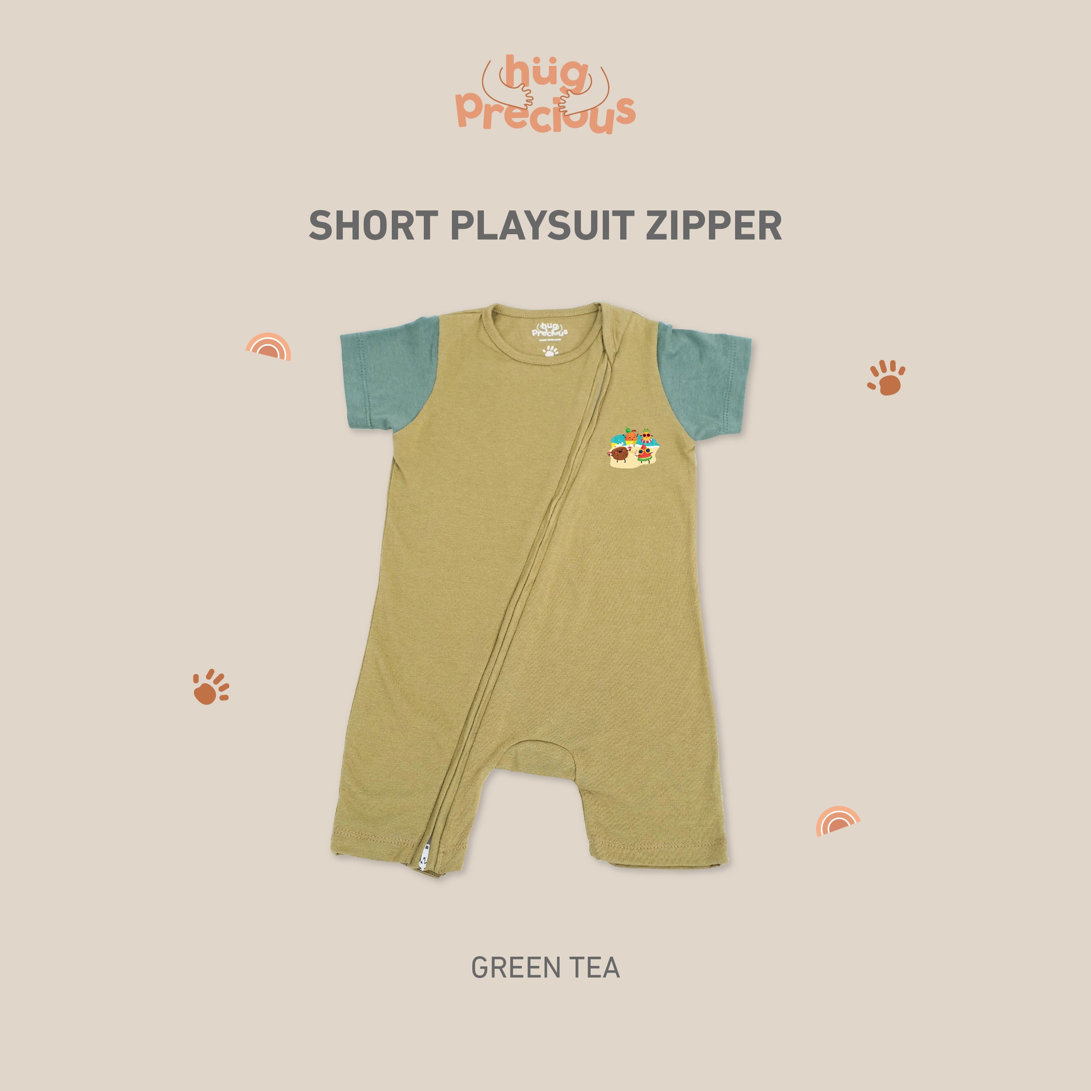 Short Playsuit Zipper SUMMER FRUITS Modal