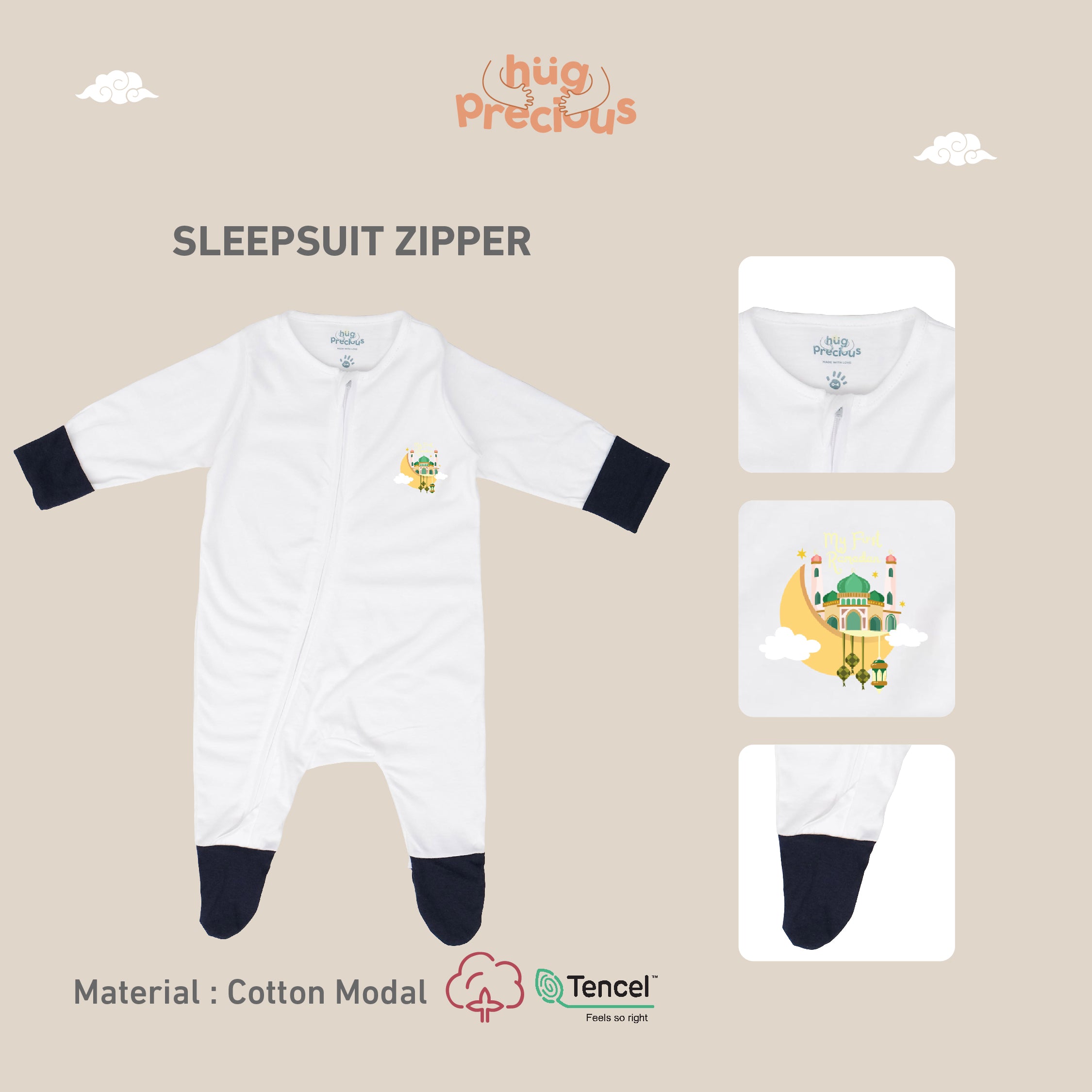 Sleepsuit Zipper MY FIRST RAMADHAN Modal