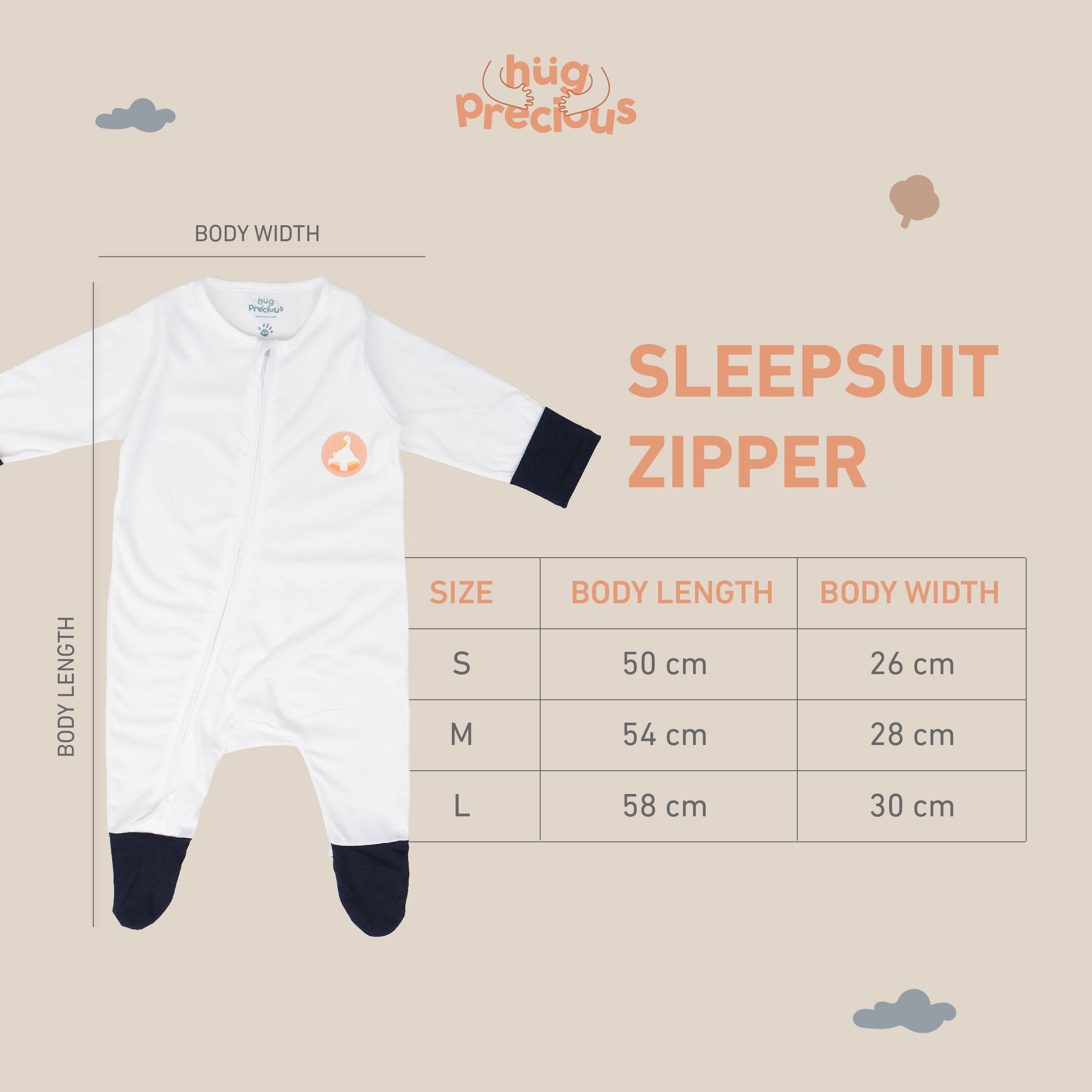 Sleepsuit Zipper MONTY THE DUCK Modal