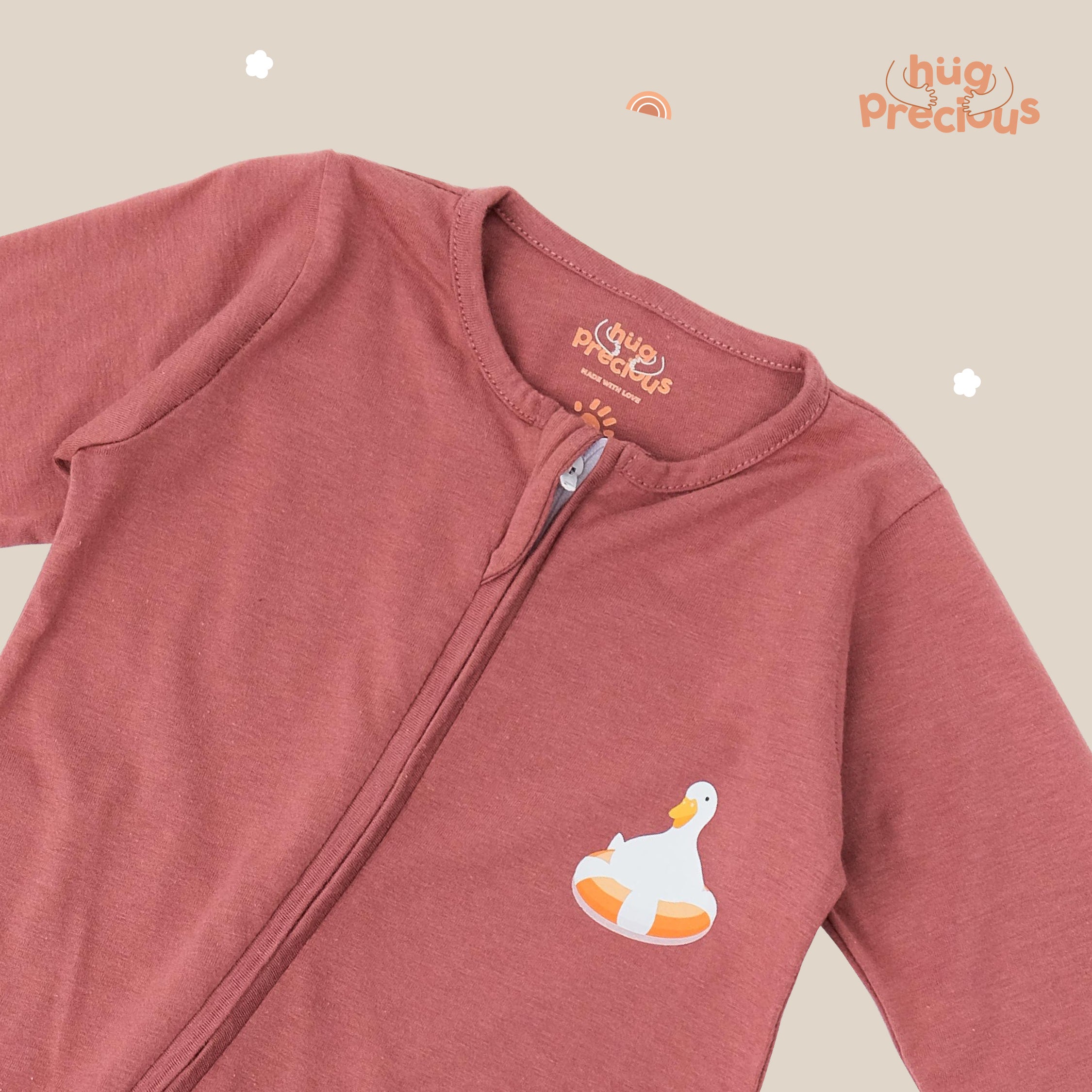 Sleepsuit Zipper MONTY THE DUCK Modal