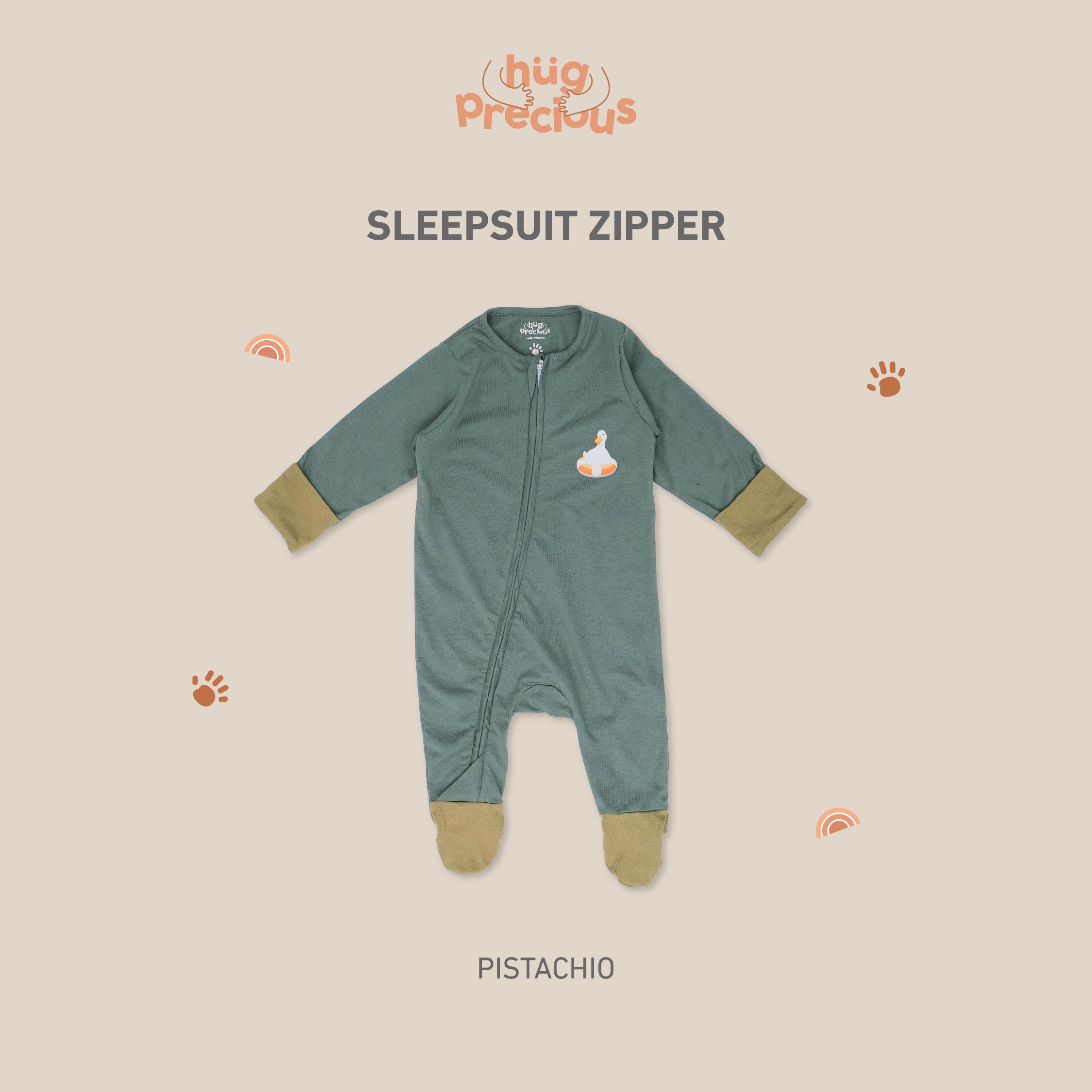 Sleepsuit Zipper MONTY THE DUCK Modal