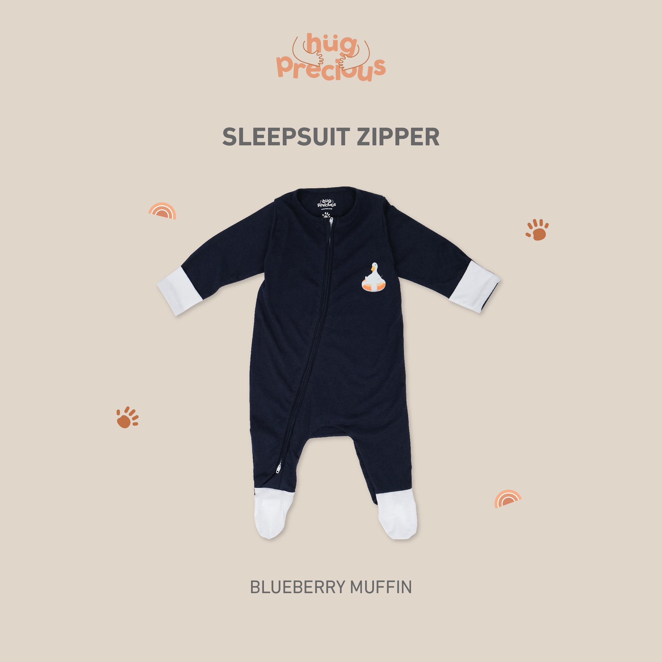 Sleepsuit Zipper MONTY THE DUCK Modal