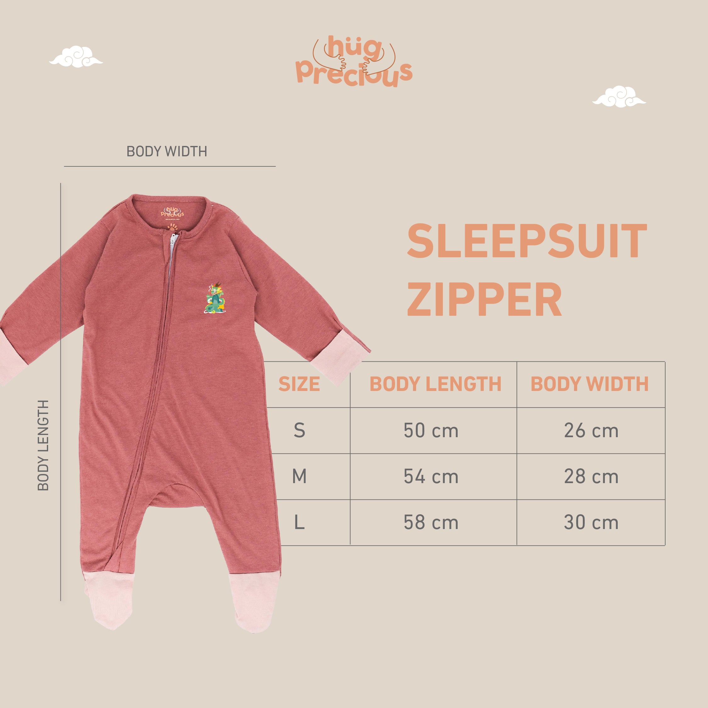 Sleepsuit Zipper LUSHEN Modal