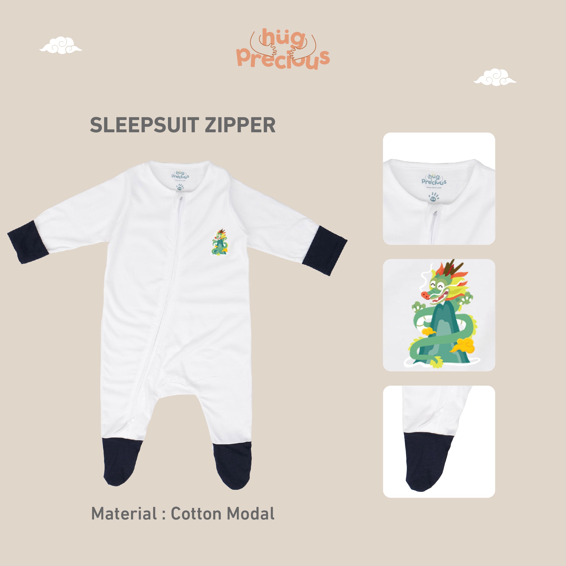 Sleepsuit Zipper LUSHEN Modal