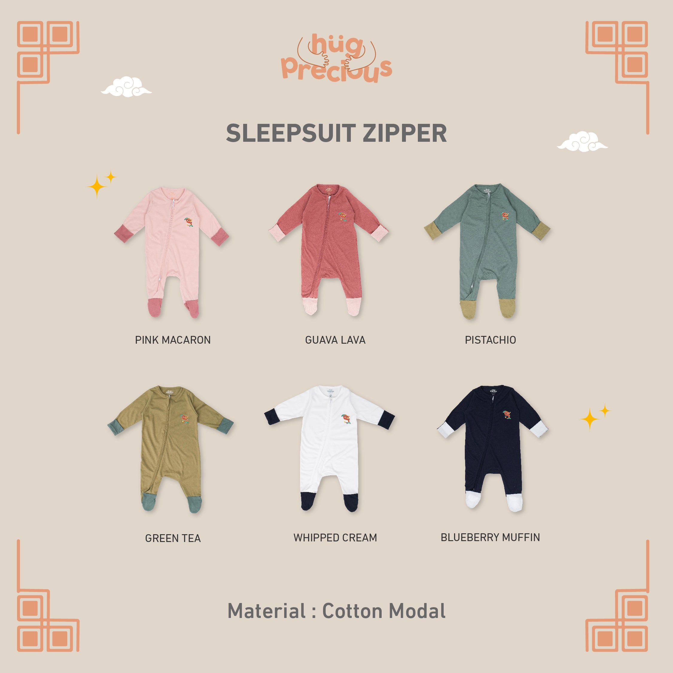 Sleepsuit Zipper FULONG Modal