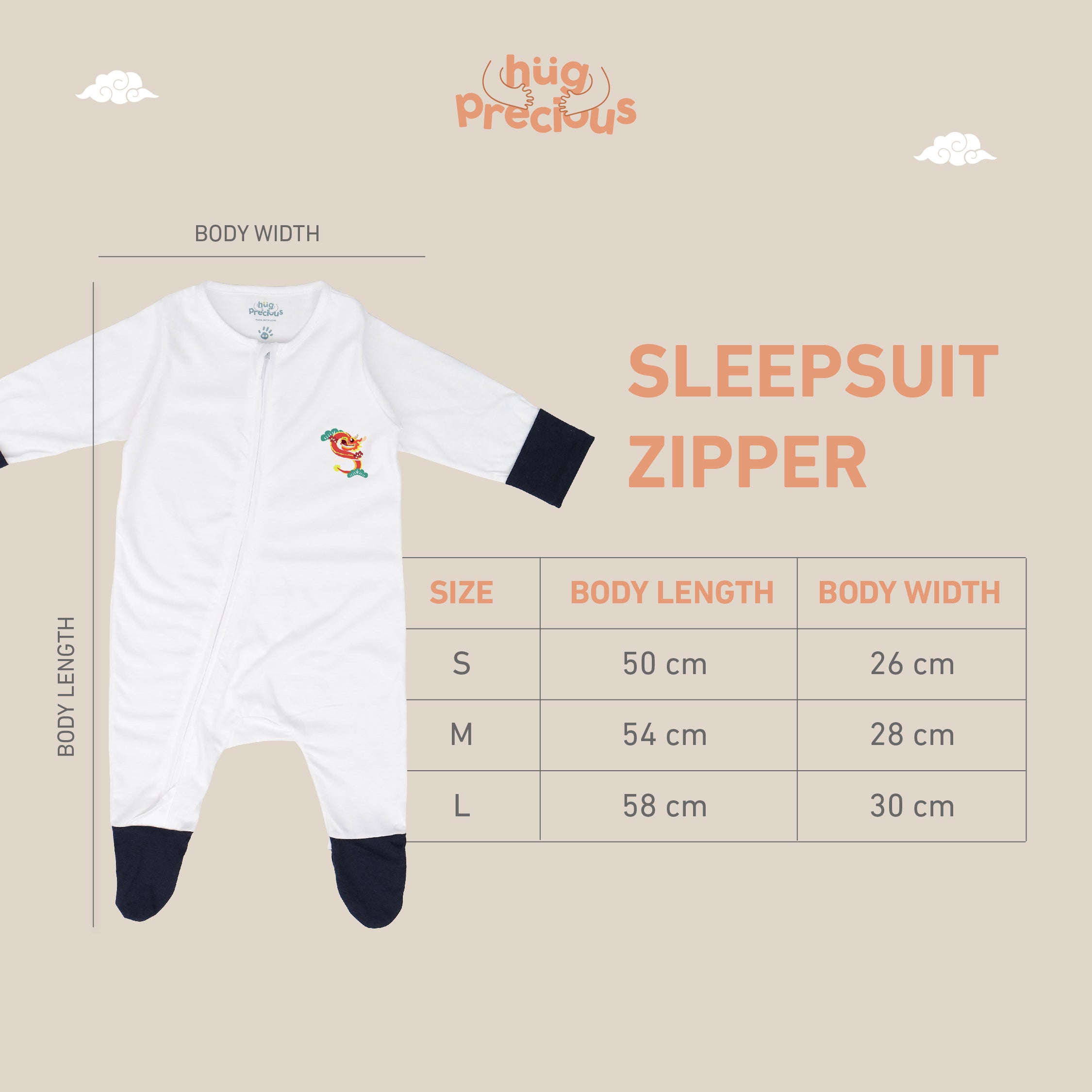 Sleepsuit Zipper FULONG Modal