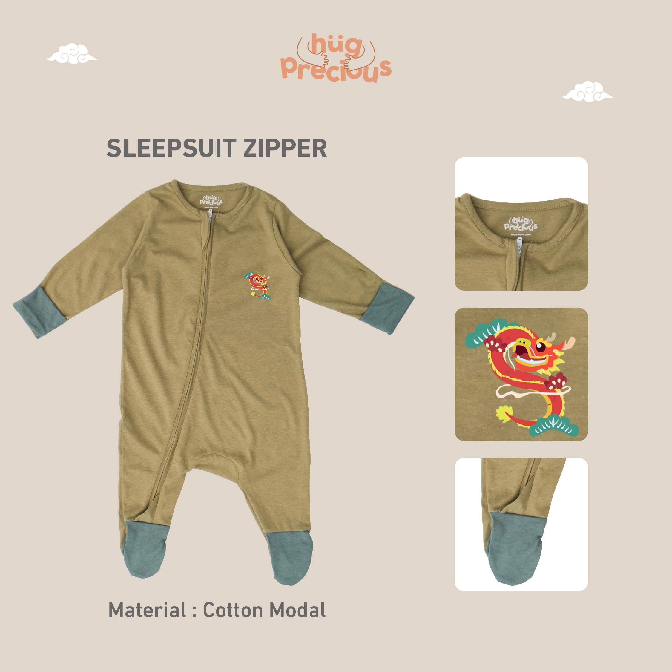 Sleepsuit Zipper FULONG Modal