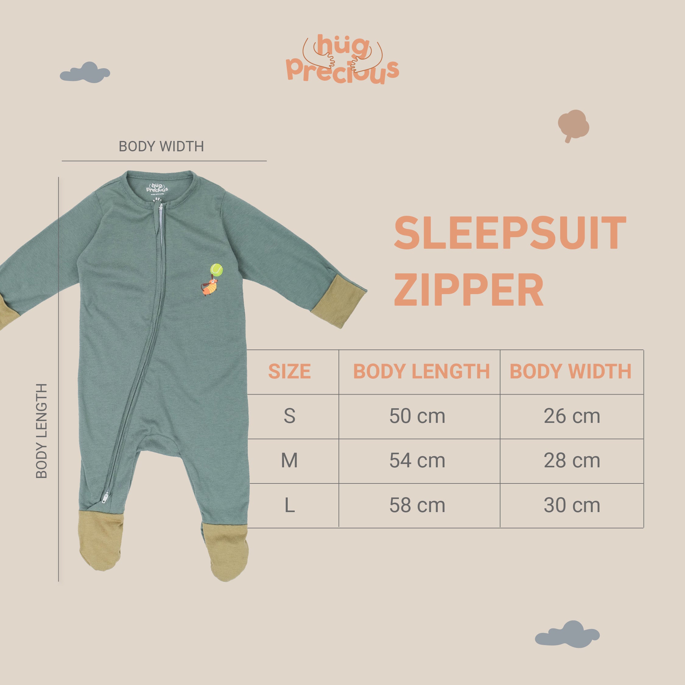 Sleepsuit Zipper PENNY THE TECKLE Modal